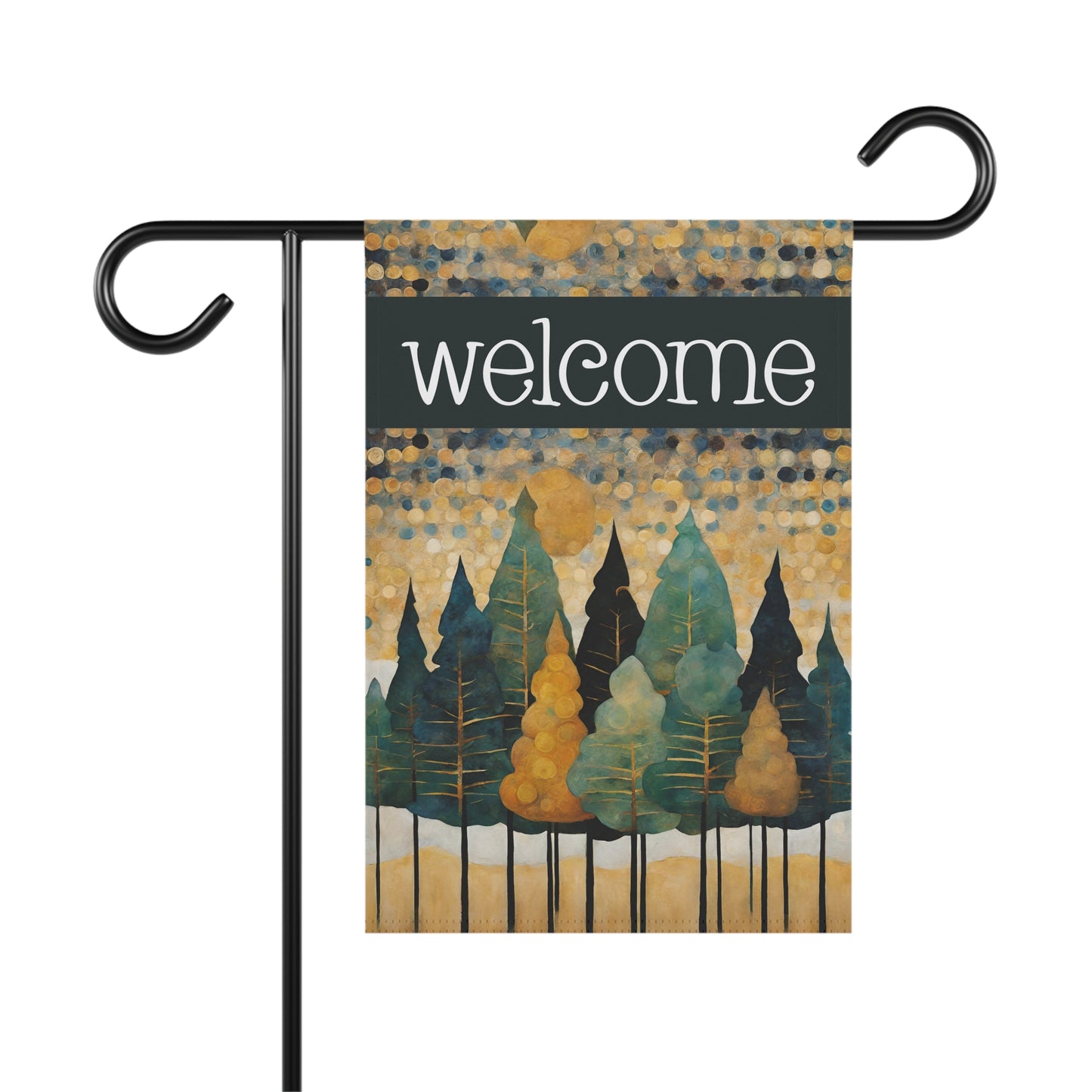 Pine Trees Welcome 2-Sided Garden & House Flag/Banner