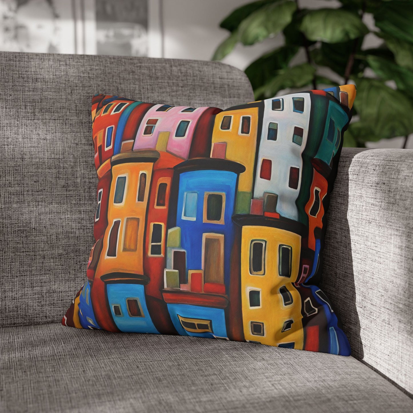 Neighbors Square Poly Canvas Pillowcase