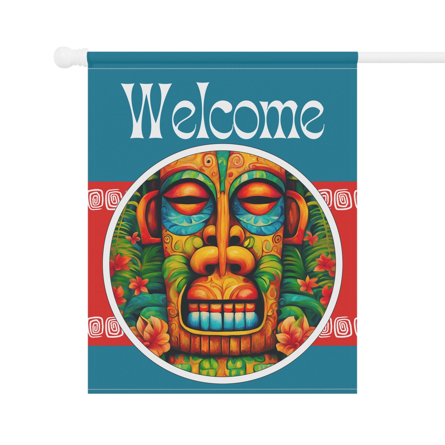 Sleepy Tiki Welcome 2-Sided Garden & House Flag/Banner