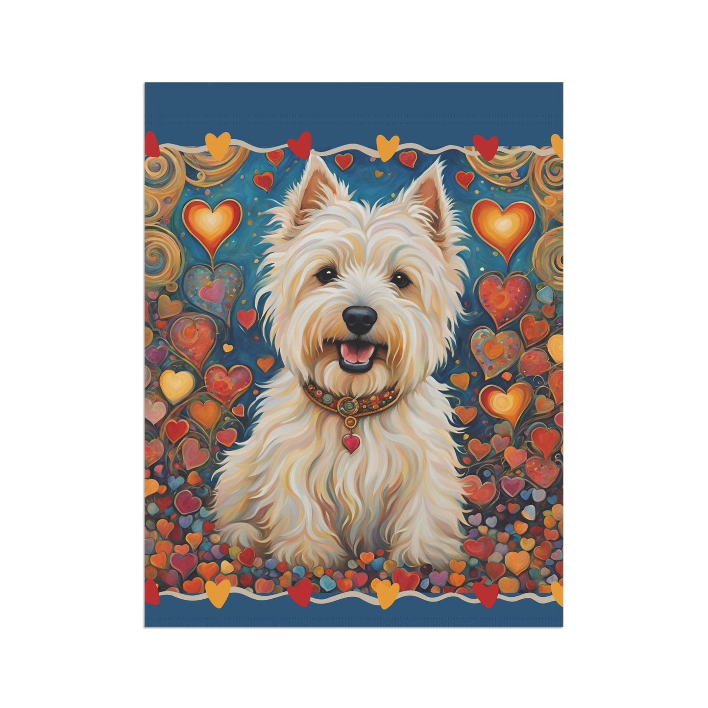 West Highland Terrier Valentine 2-Sided Garden & House Flag/Banner