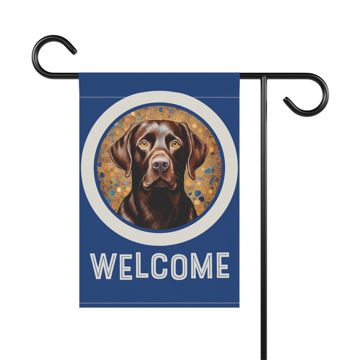 Chocolate Labrador Welcome 2-Sided Garden & House Flag/Banner