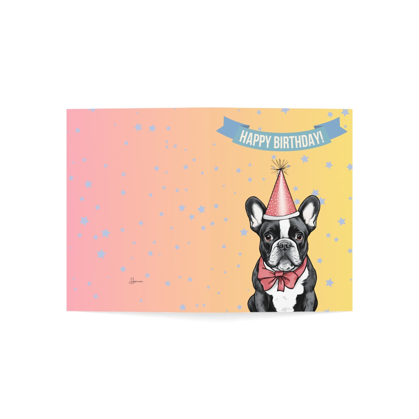 French Bulldog Happy Birthday 5 x 7 Greeting Cards (10 Pack)