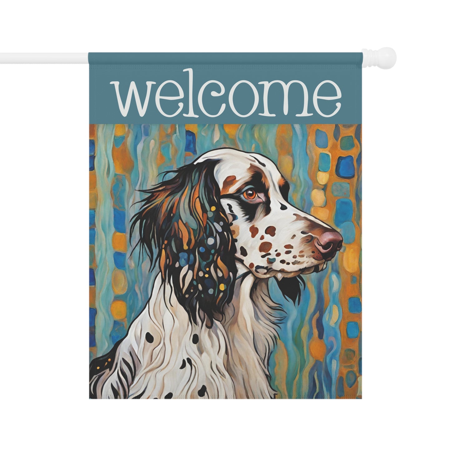 English Setter Welcome 2-Sided Garden & House Flag/Banner