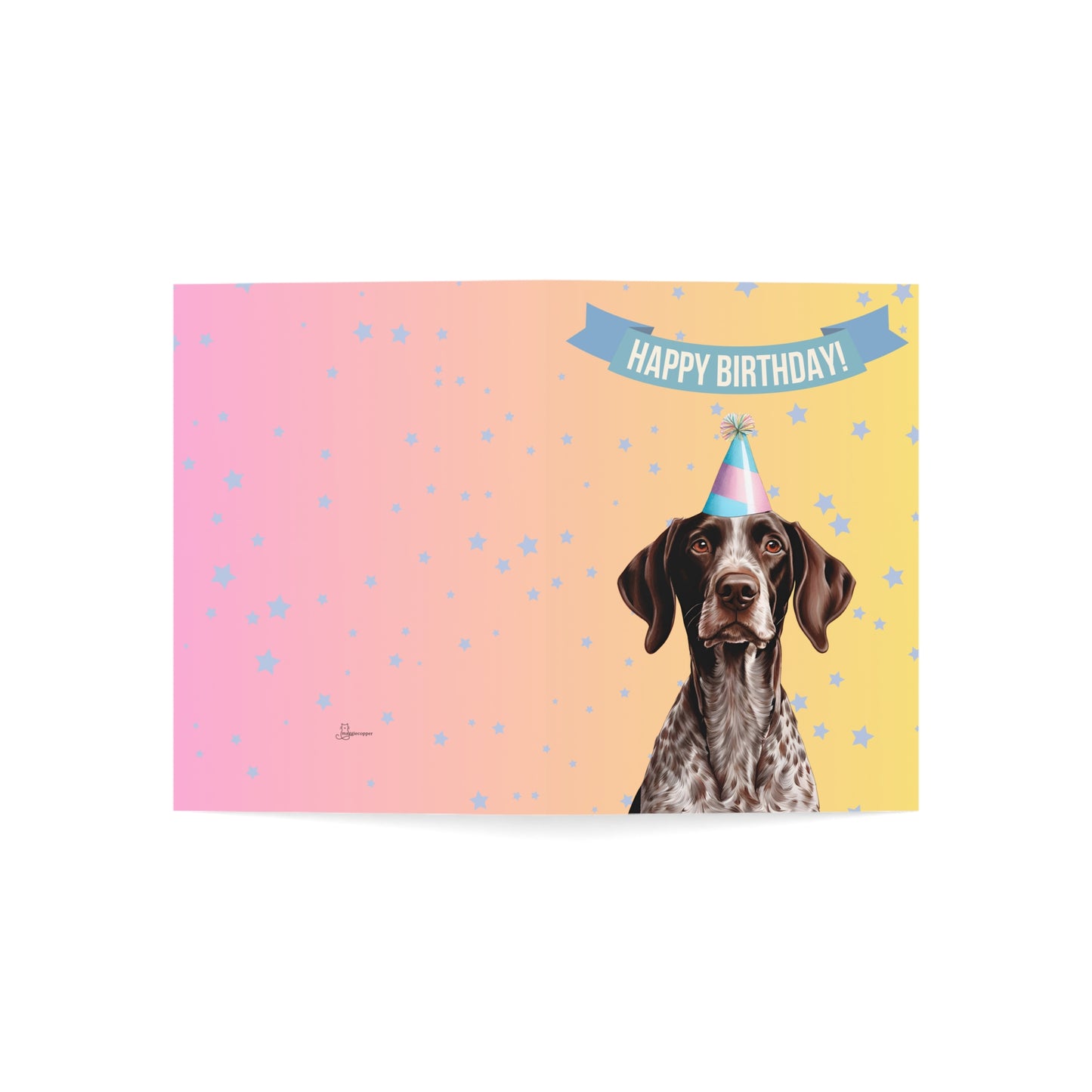 German Shorthaired Pointer Happy Birthday 5 x7 Greeting Cards (10 Pack)