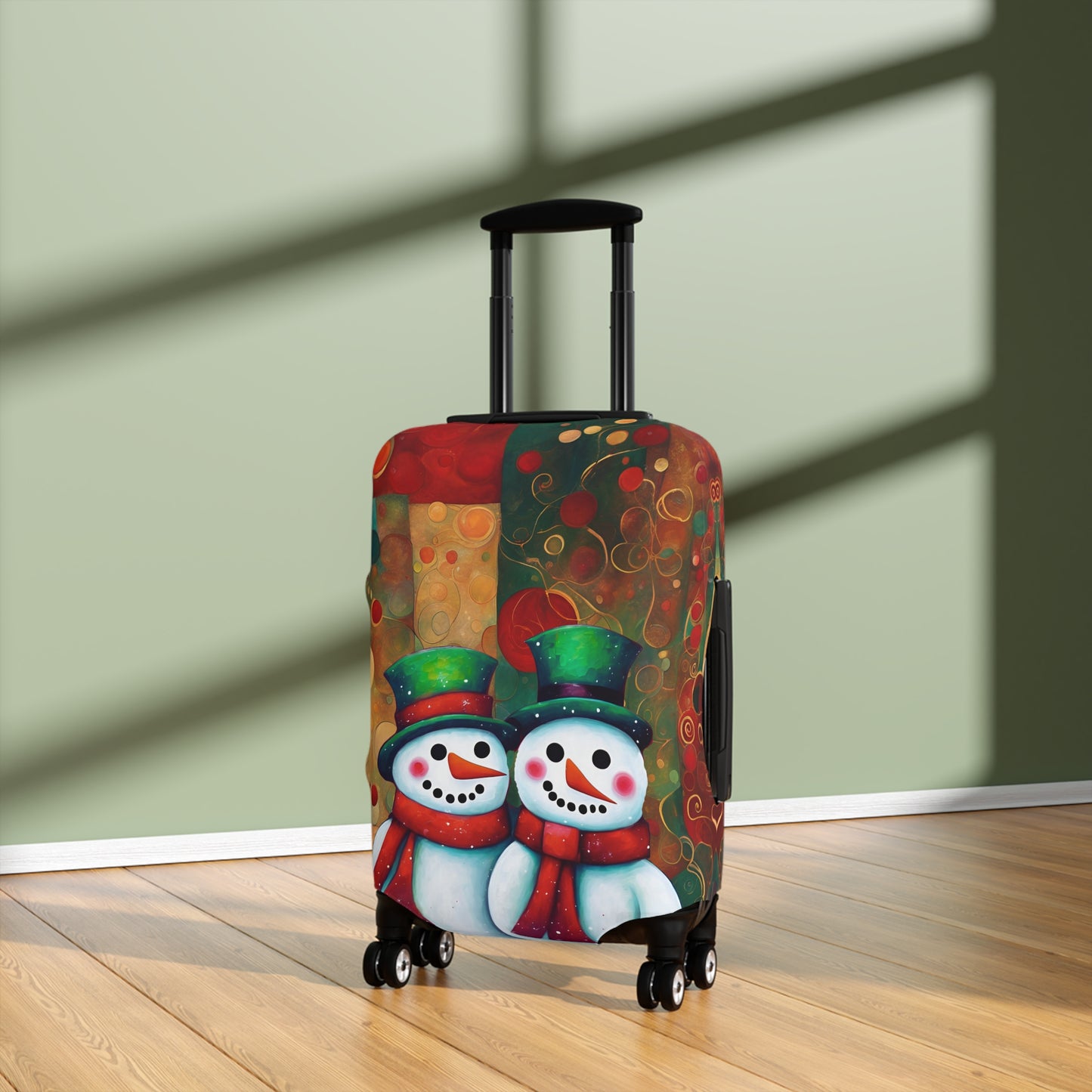 Snowman Couple Luggage Cover