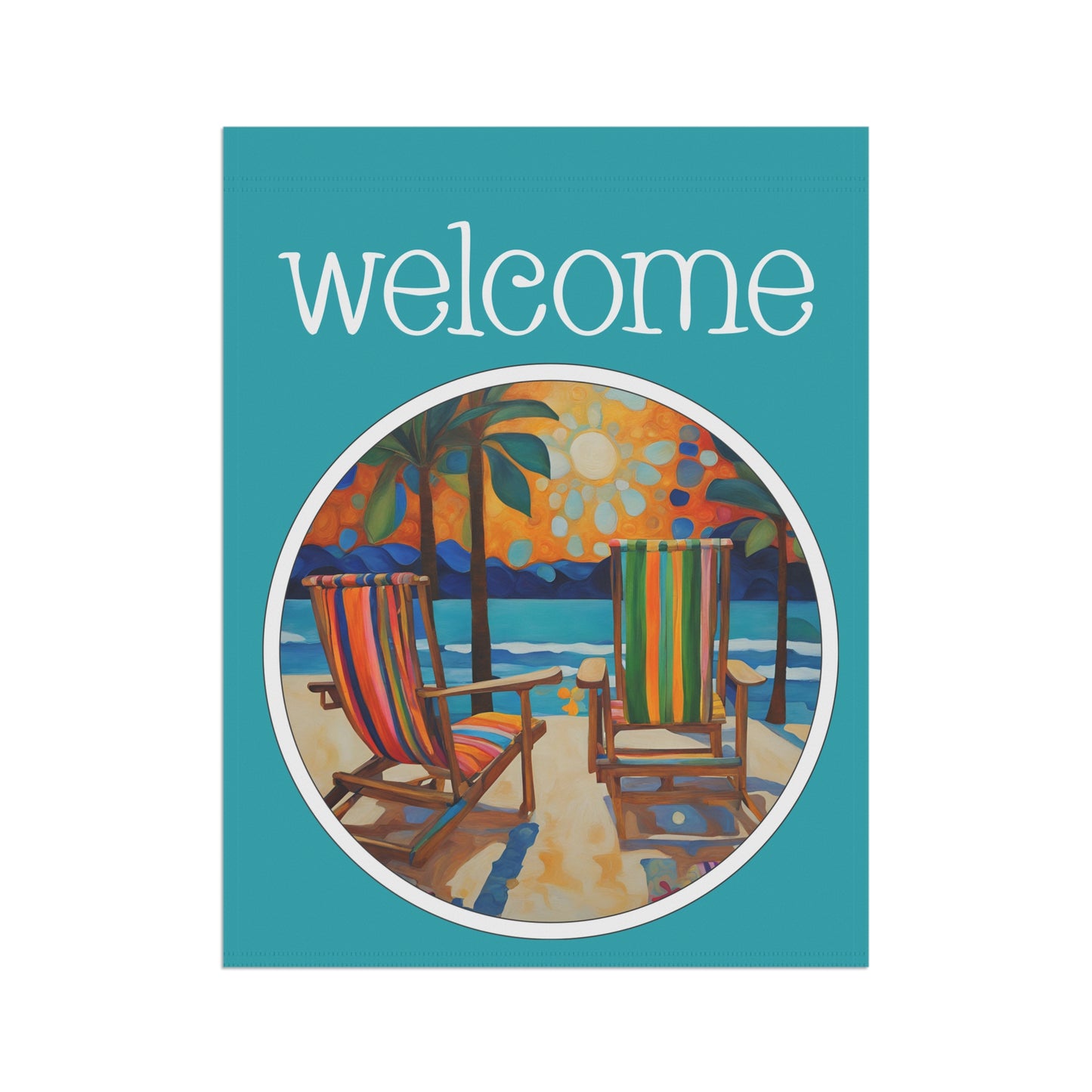 Beachside Welcome 2-Sided Garden & House Flag/Banner