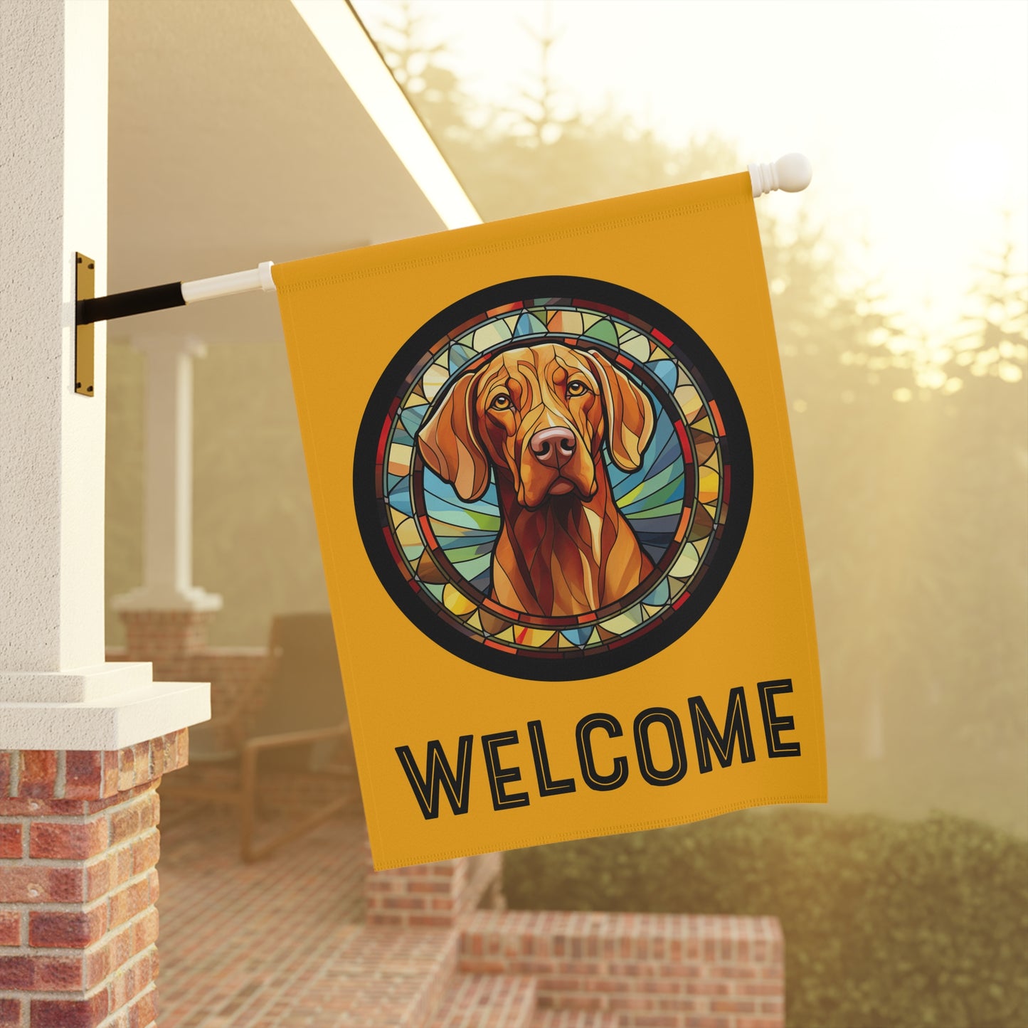 Viszla Welcome 2-Sided Garden & House Flag/Banner