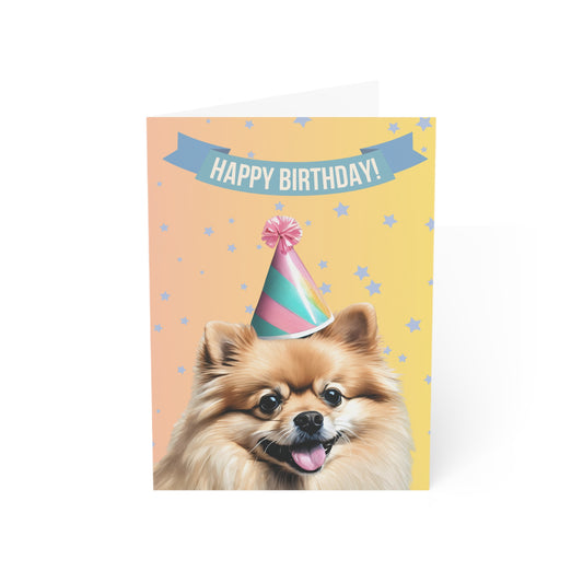 Pomeranian Happy Birthday 5 x 7 Greeting Cards (10 Pack)