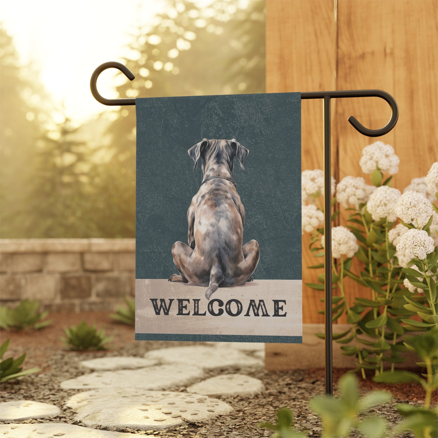 Great Dane Welcome 2-Sided Garden & House Flag/Banner