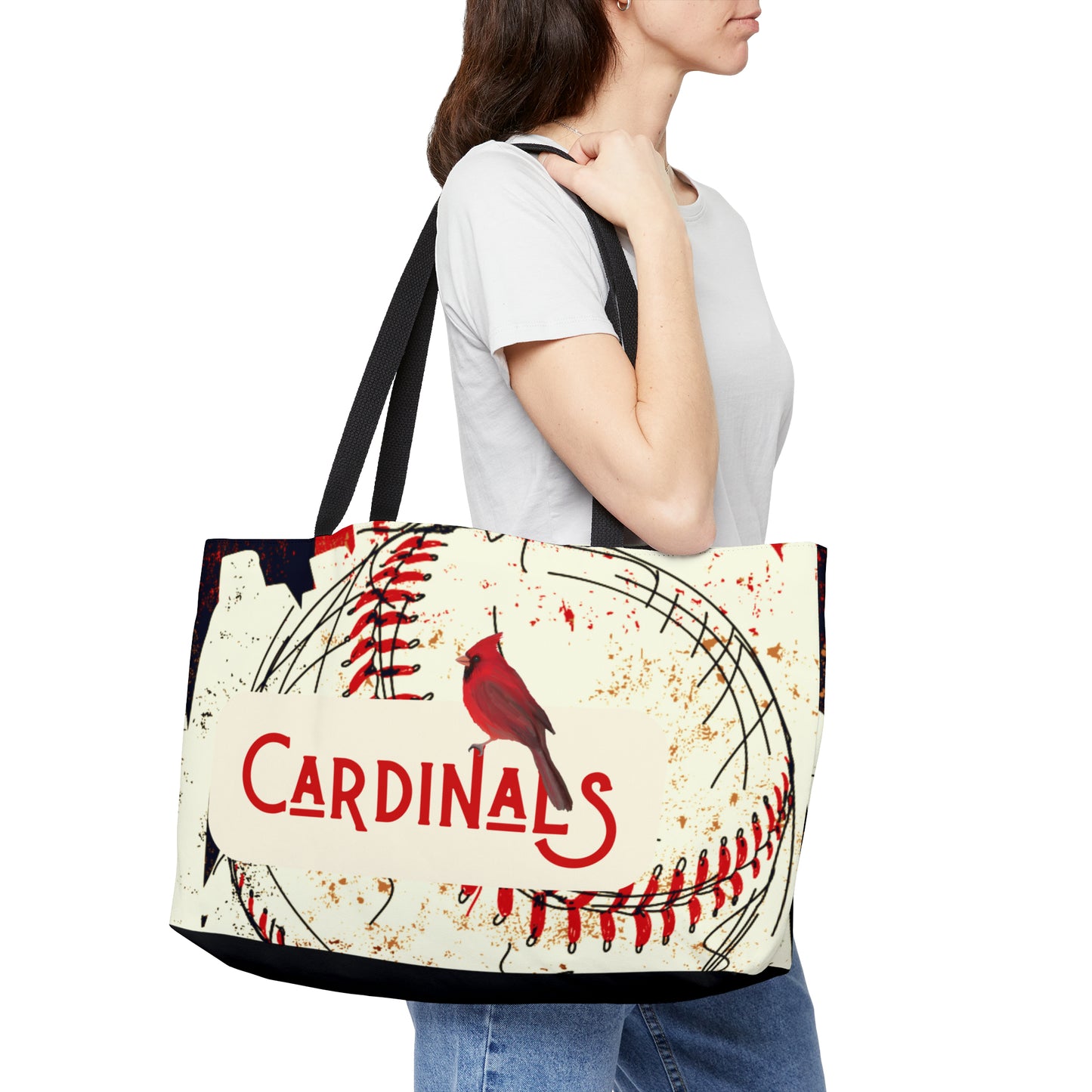 Cardinals Baseball Grunge Weekender Tote Bag