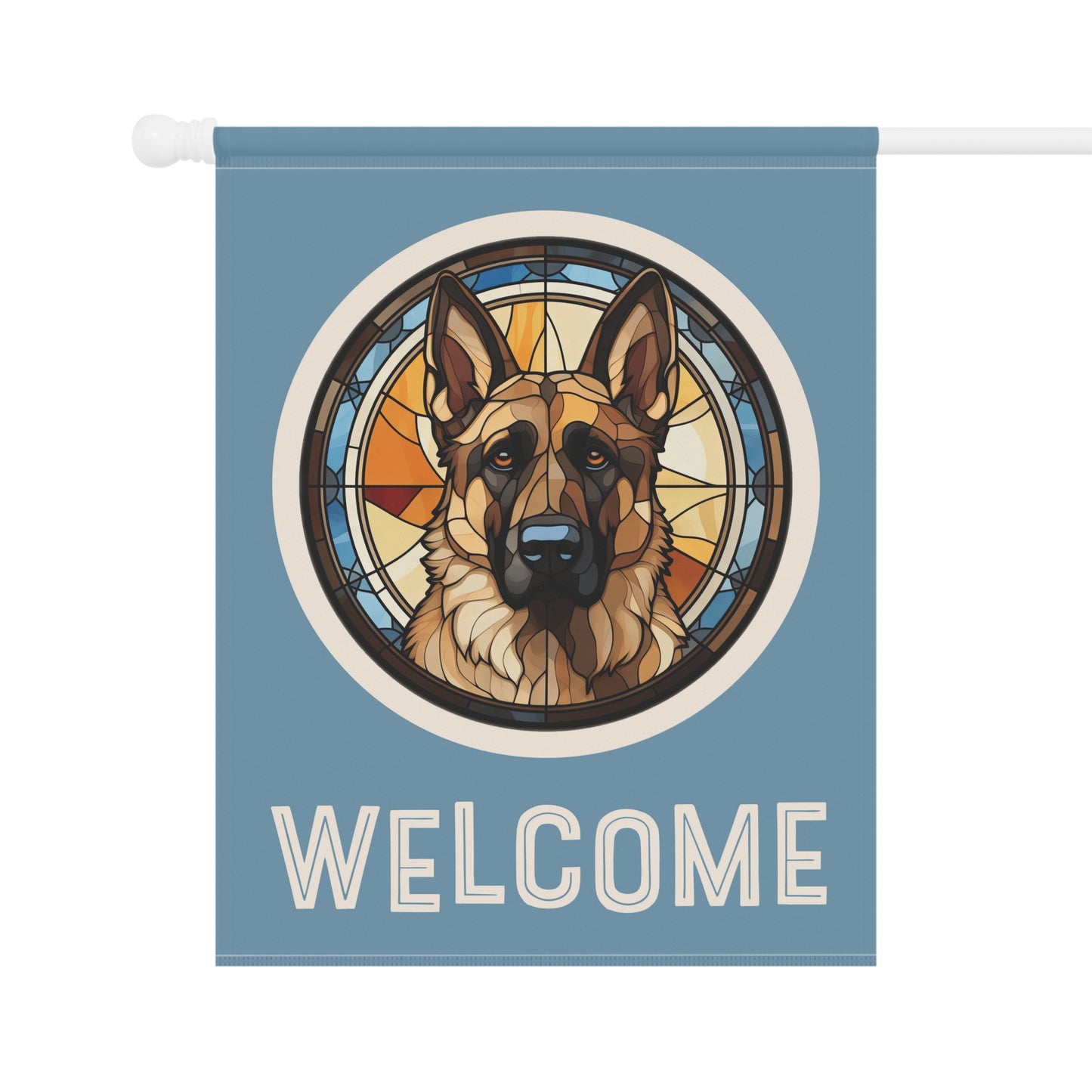 German Shepherd Welcome 2-Sided Garden & House Flag/Banner