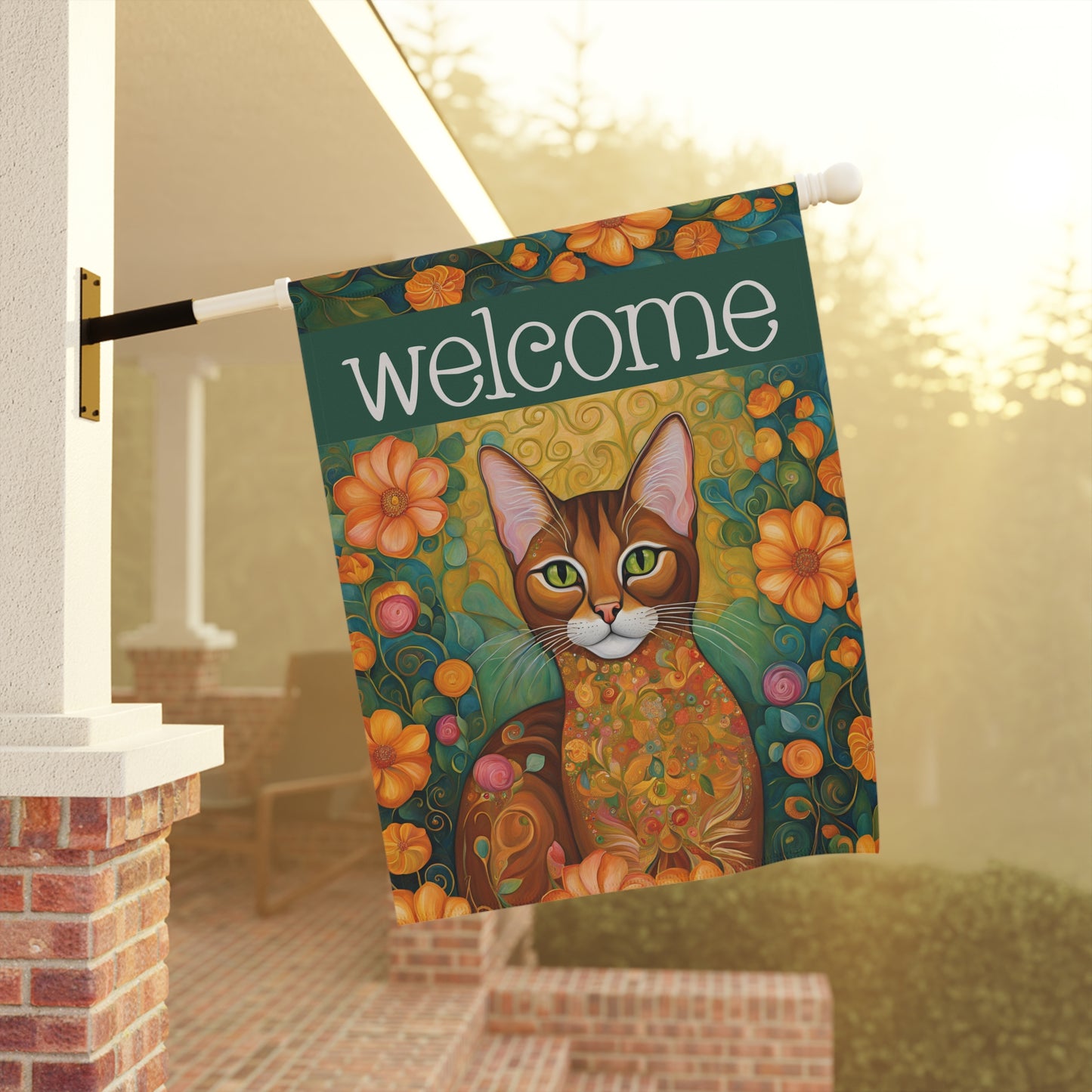 Sprint Cat Welcome 2-Sided Garden & House Flag/Banner