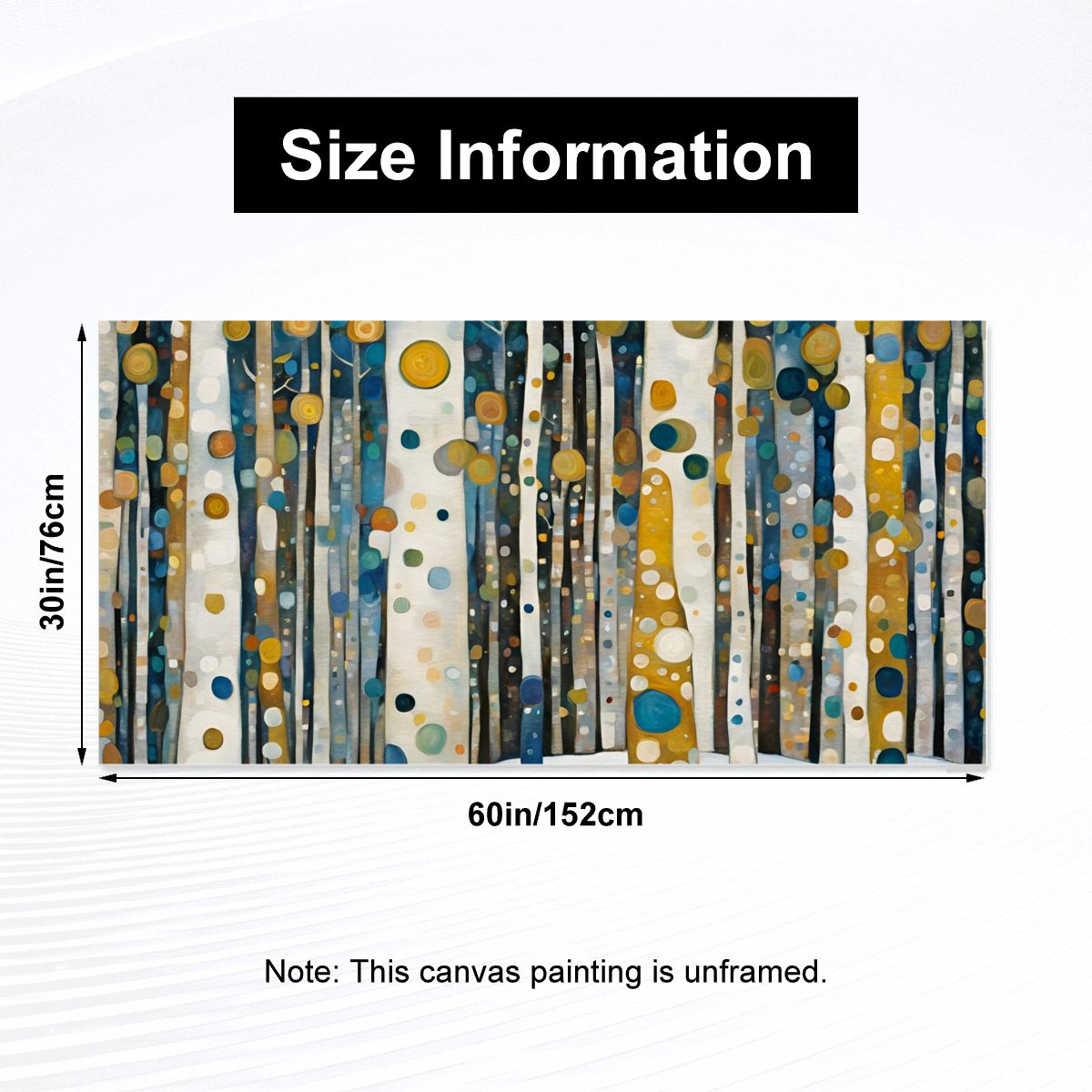 60" x 30" Printed Canvas Fabric Wall Art - No Frame (Made in USA)