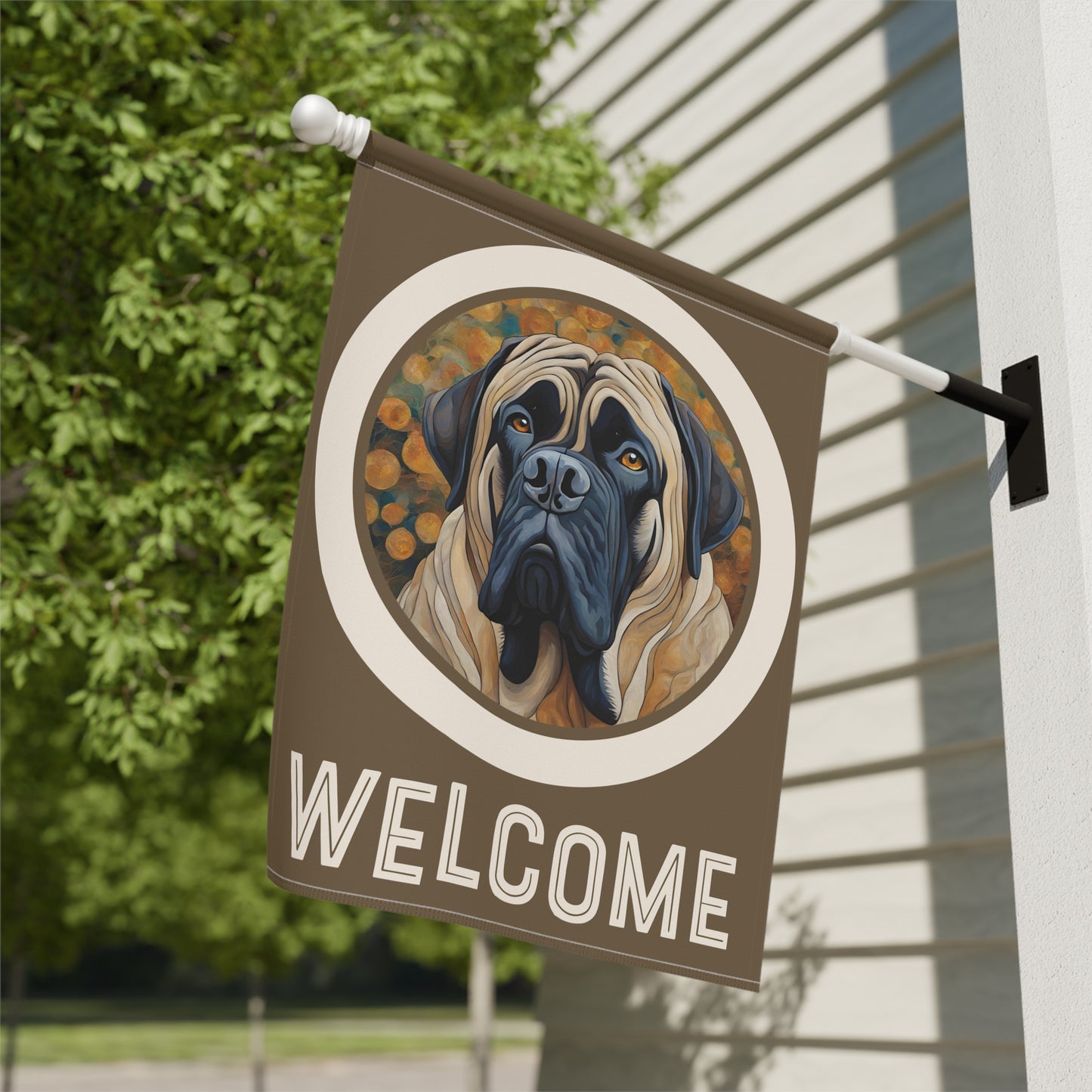 Mastiff Welcome 2-Sided Garden & House Flag/Banner