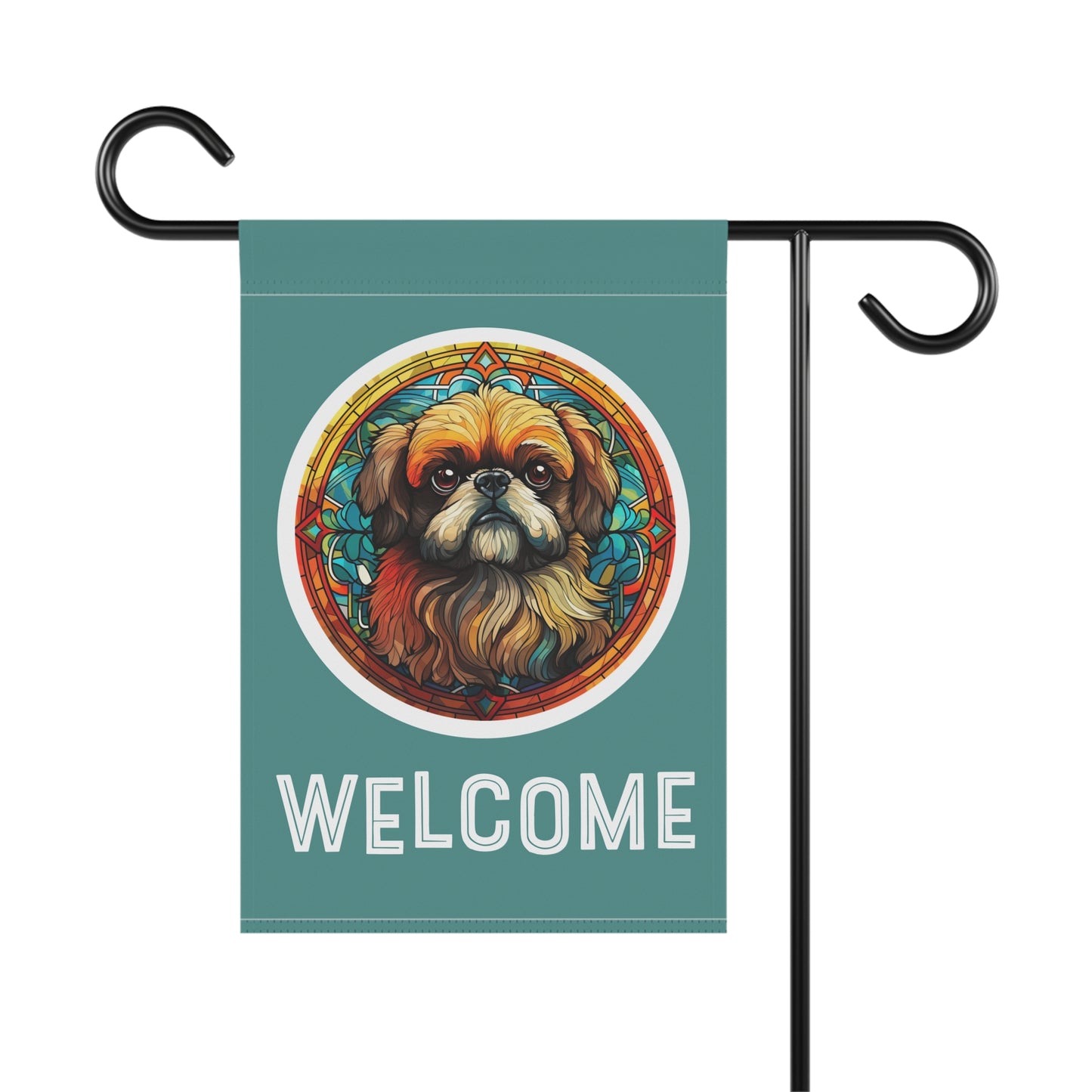 Pekingese Welcome 2-Sided Garden & House Flag/Banner