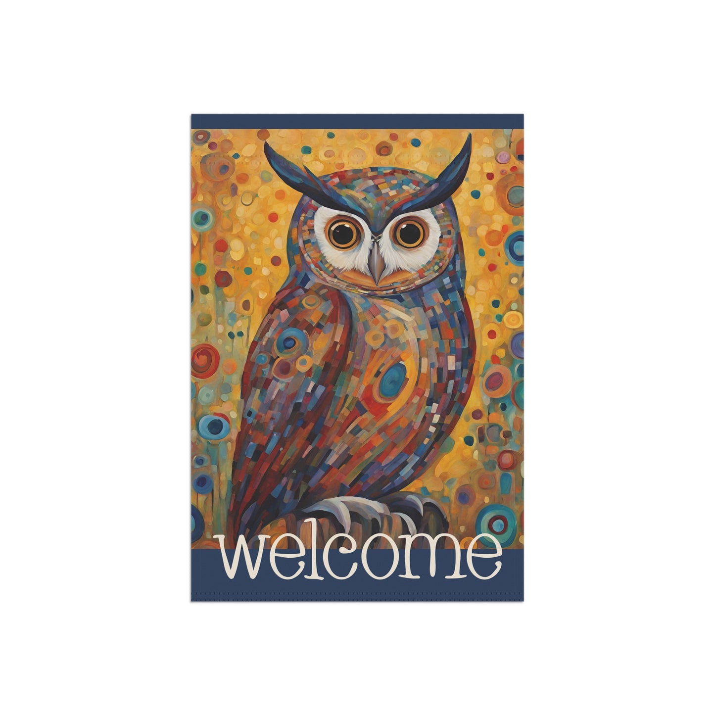 Colorful Owl Welcome 2-Sided Garden & House Flag/Banner