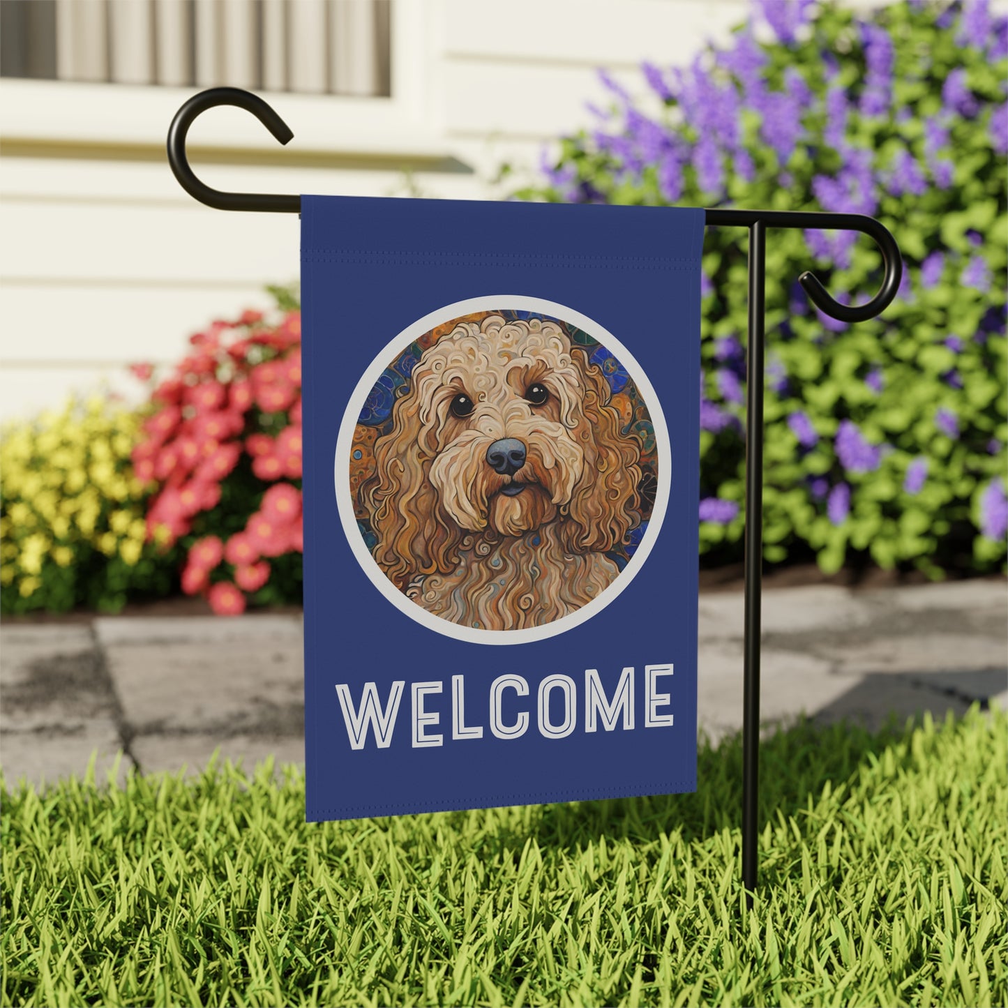 Goldendoodle Welcome 2-Sided Garden & House Flag/Banner