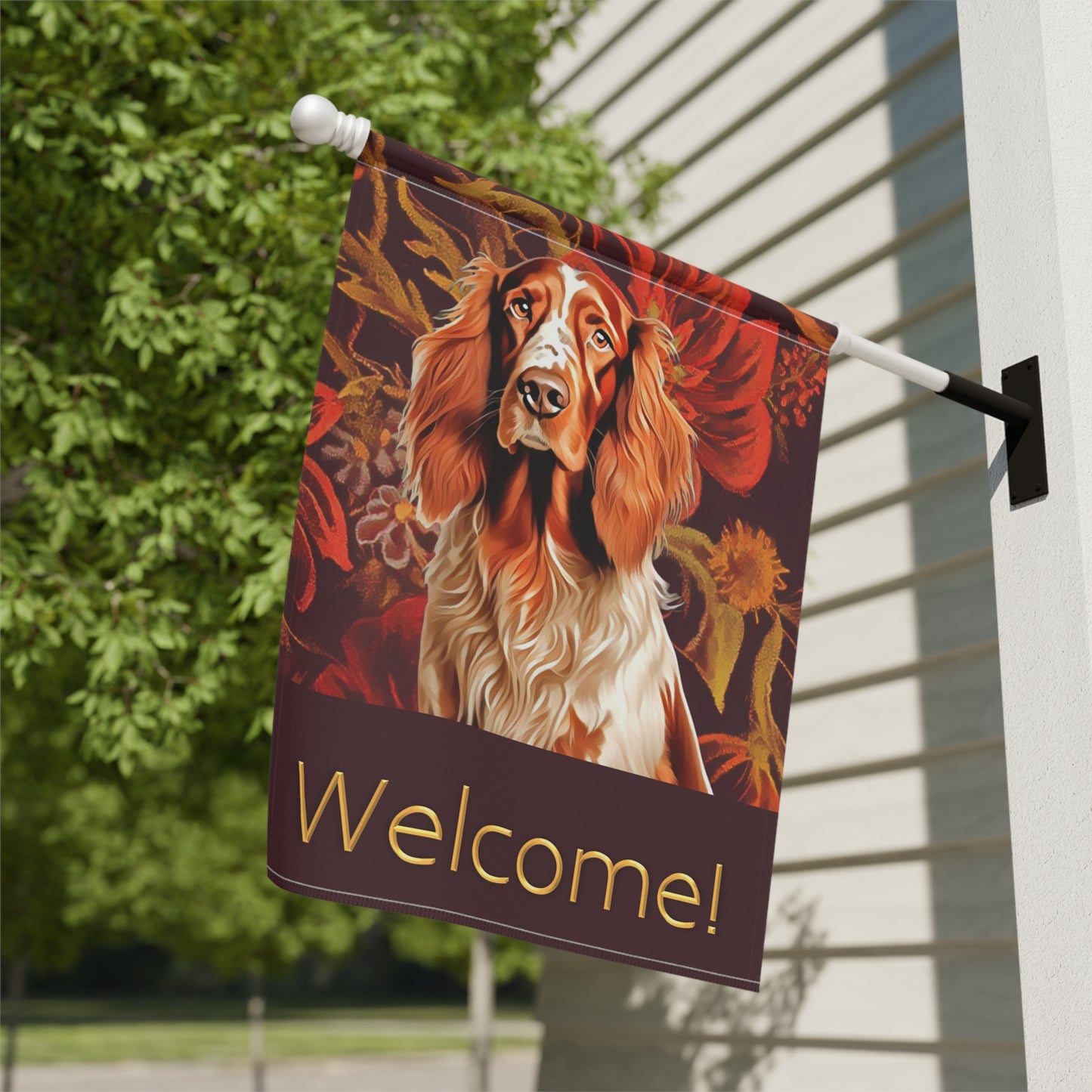 Irish Setter Welcome 2-Sided Garden & House Flag/Banner