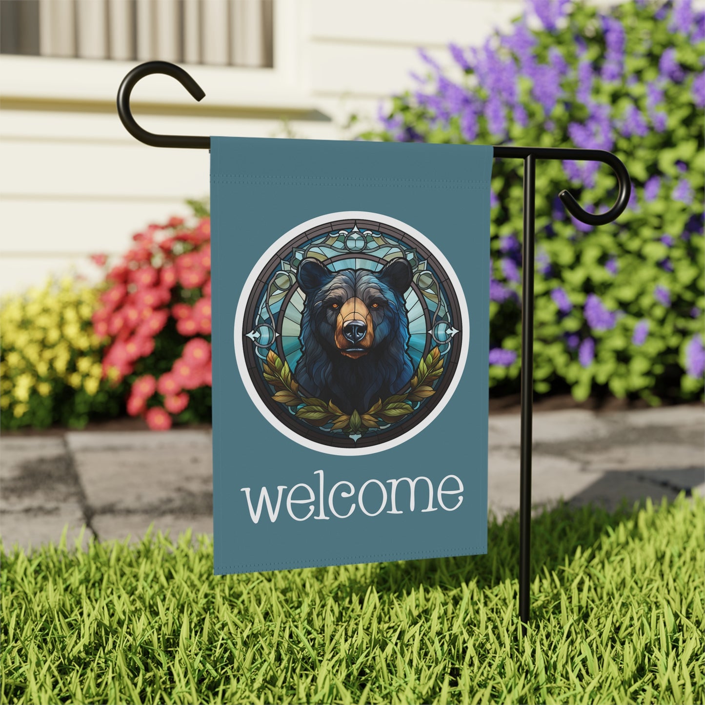 Black Bear Welcome 2-Sided Garden & House Flag/Banner