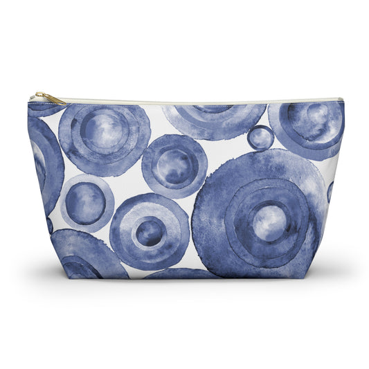 Indigo Swirls Accessory Pouch w T-bottom