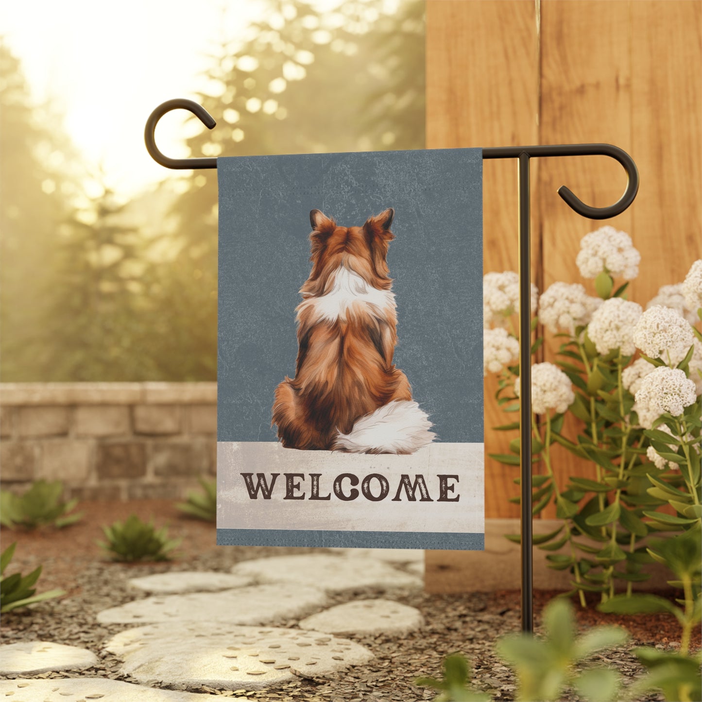 Sheltie Welcome 2-Sided Garden & House Flag/Banner