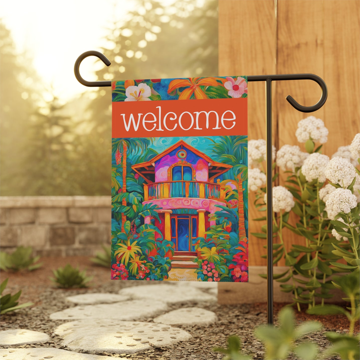 Beach House Welcome 2-Sided Garden & House Flag/Banner