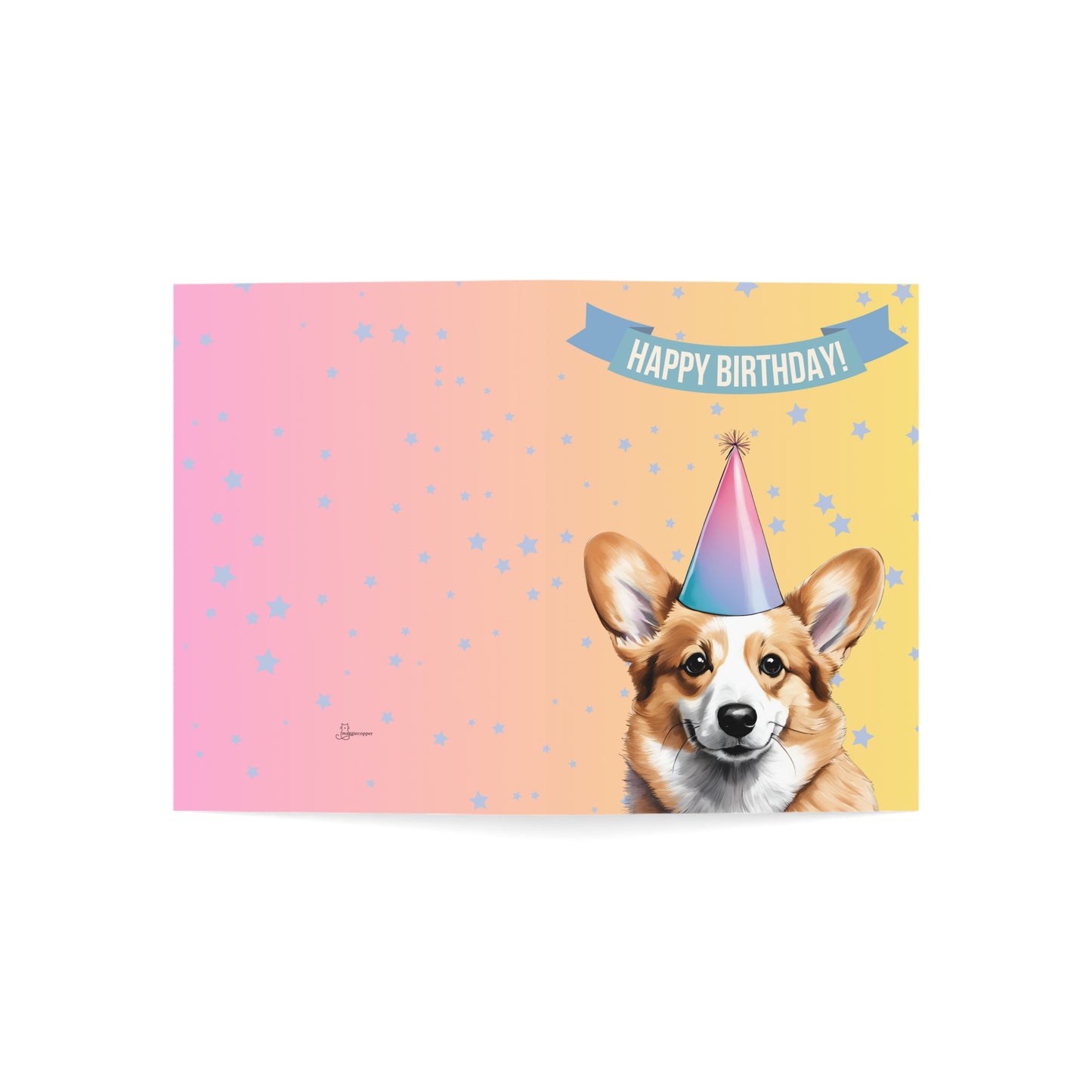 Corgi Happy Birthday 5 x 7 Greeting Cards (10 Pack)