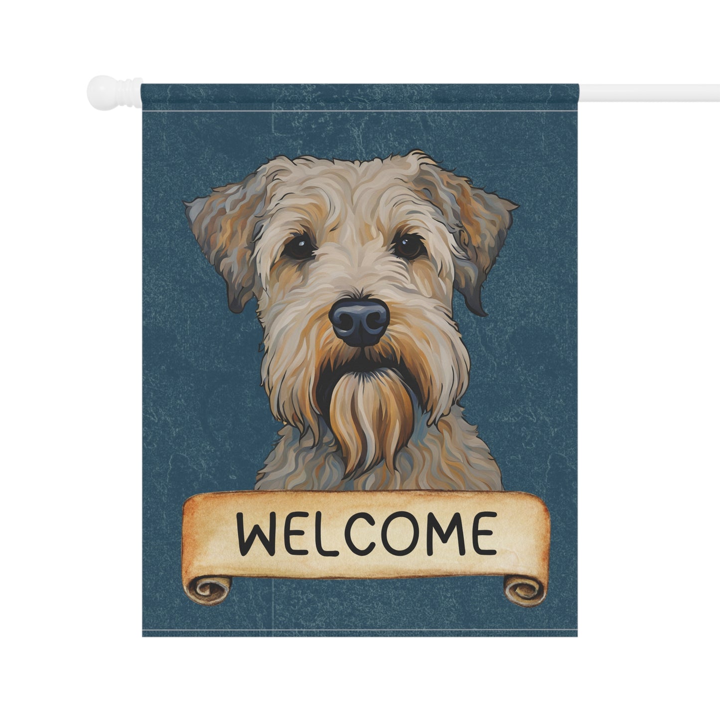 Wheaten Terrier Welcome 2-Sided Garden & House Flag/Banner