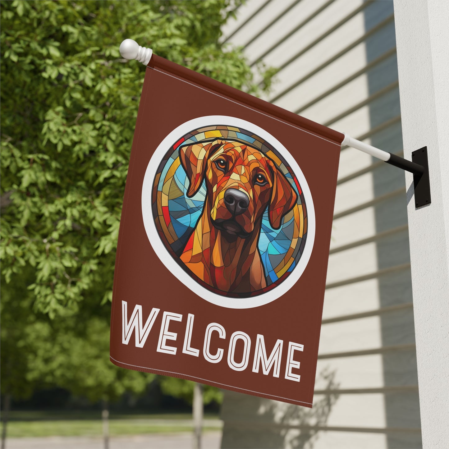 Rhodesian Ridgeback Welcome 2-Sided Garden & House Flag/Banner