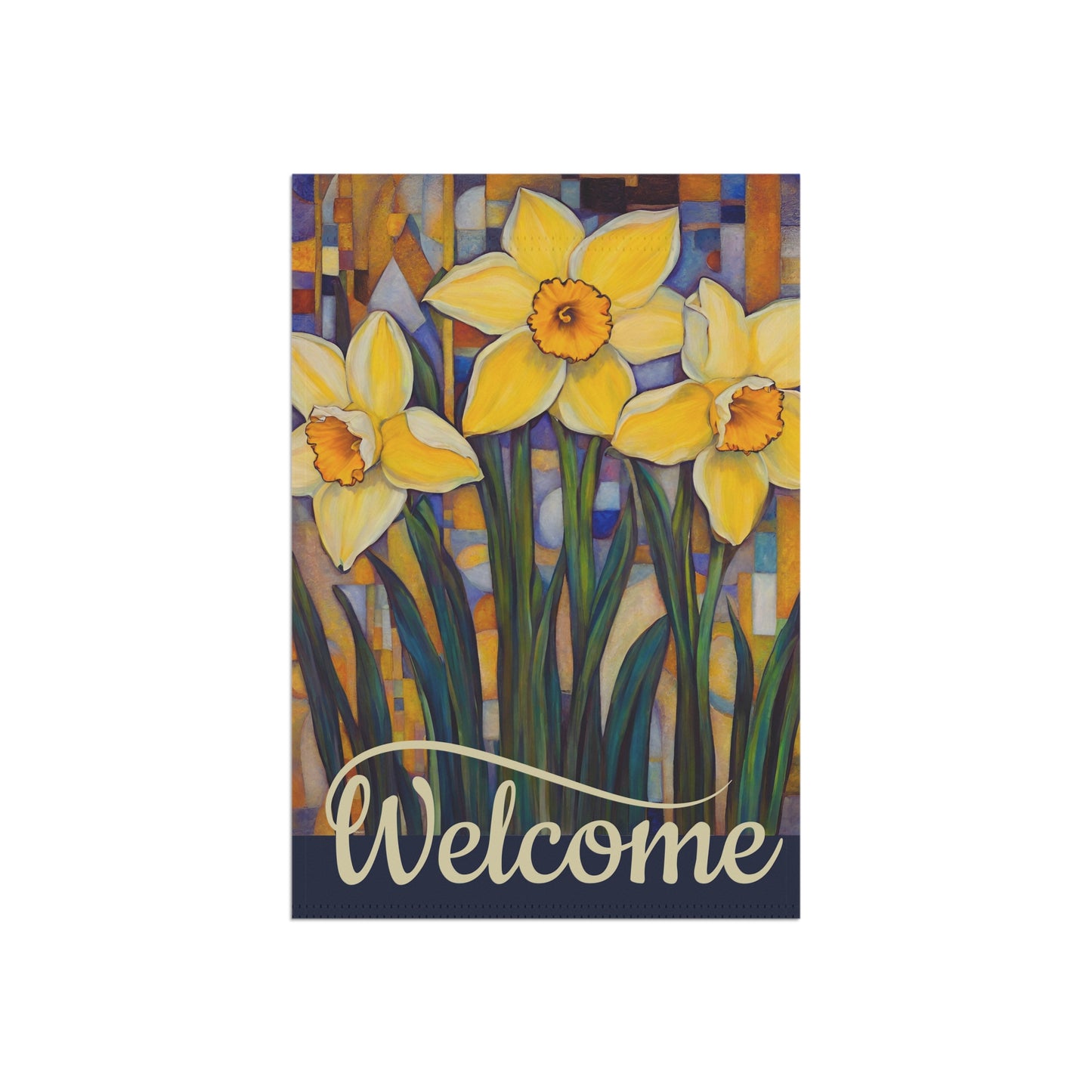 Happy Daffodils Welcome 2-Sided Garden & House Flag/Banner