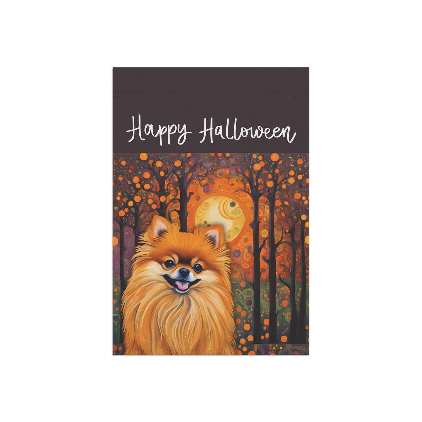 Pomeranian Happy Halloween 2-Sided Garden & House Flag/Banner