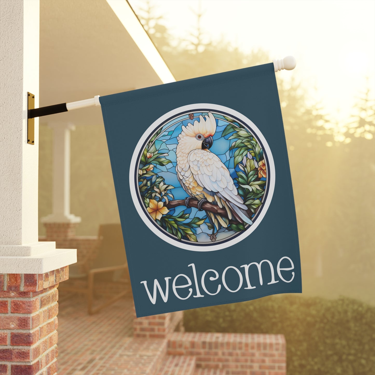 Cockatoo Welcome 2-Sided Garden & House Flag/Banner