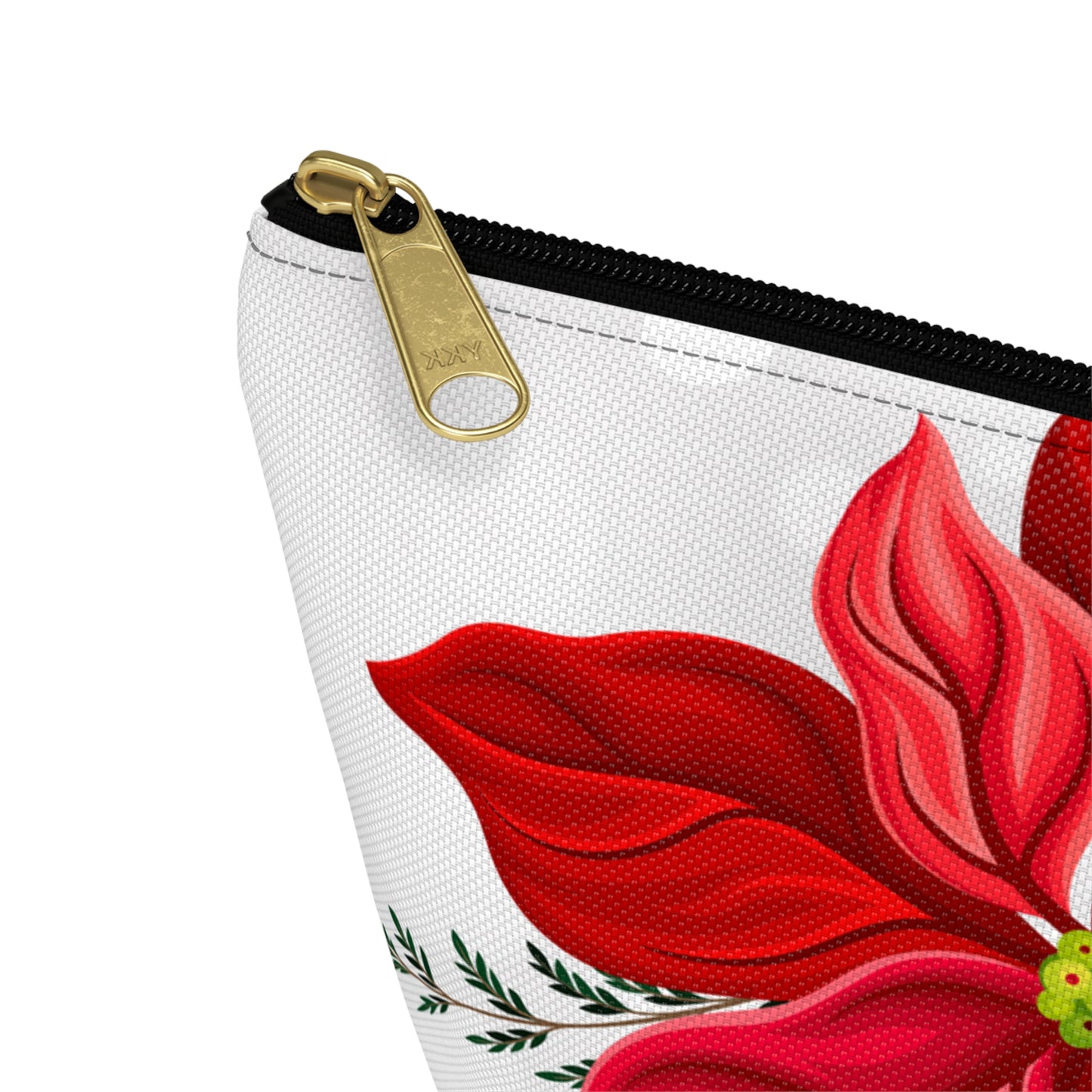 Big Poinsettia Accessory Pouch w T-bottom