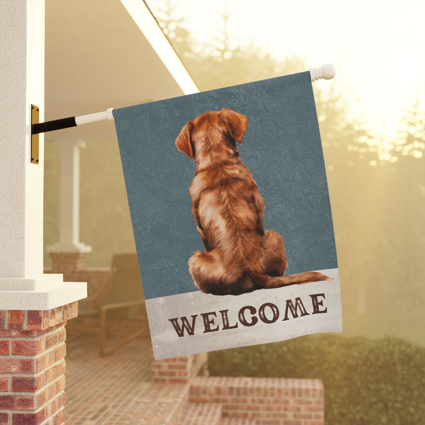 Chesapeake Bay Retriever Welcome 2-Sided Garden & House Flag/Banner