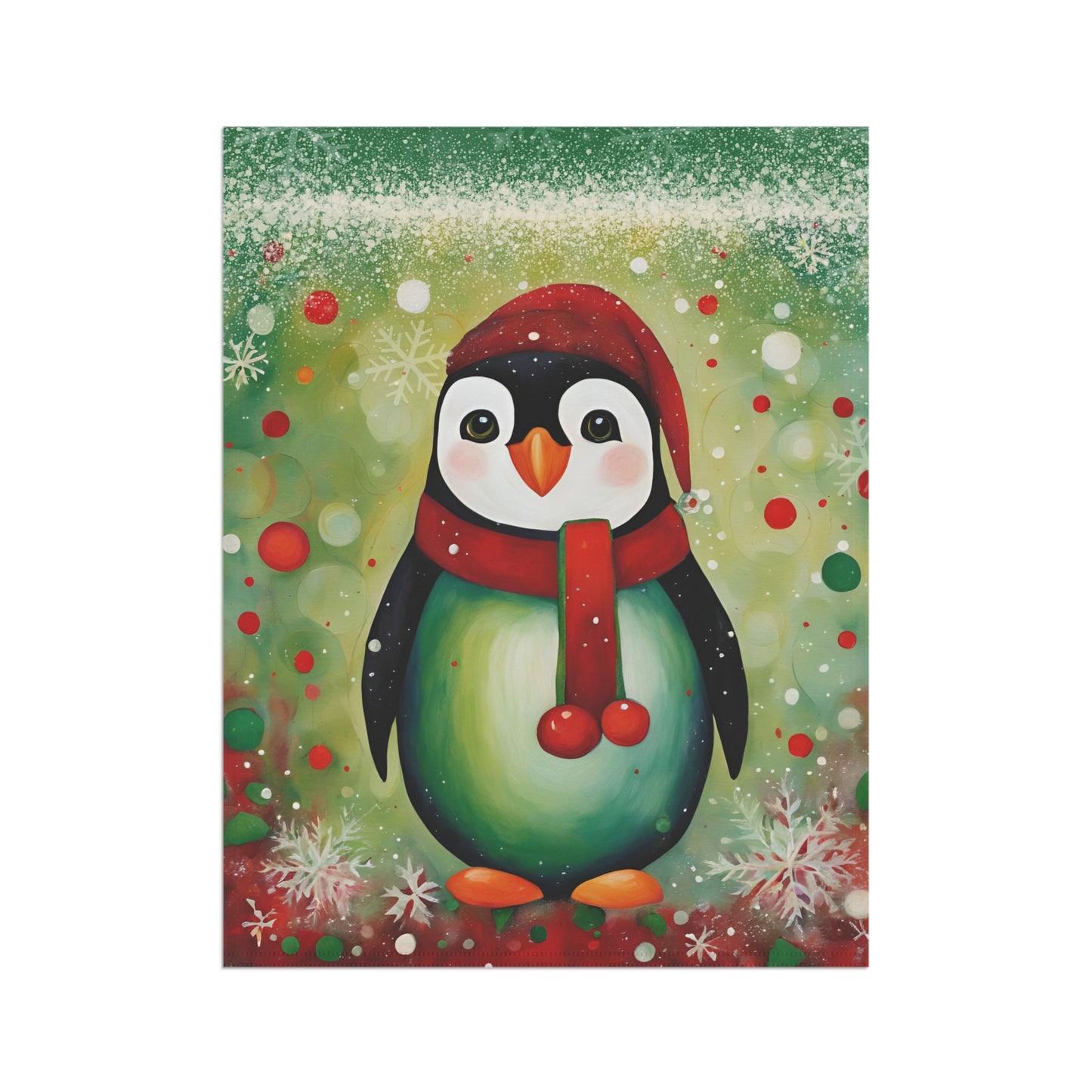 Holiday Penguin 2-Sided Garden & House Flag/Banner