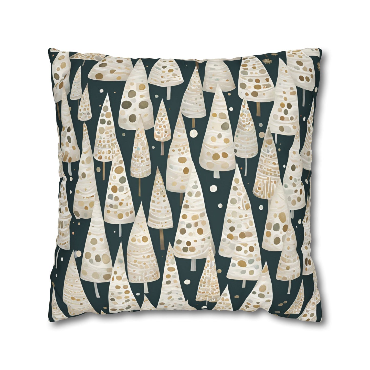 Tree Cones Square Poly Canvas Pillowcase