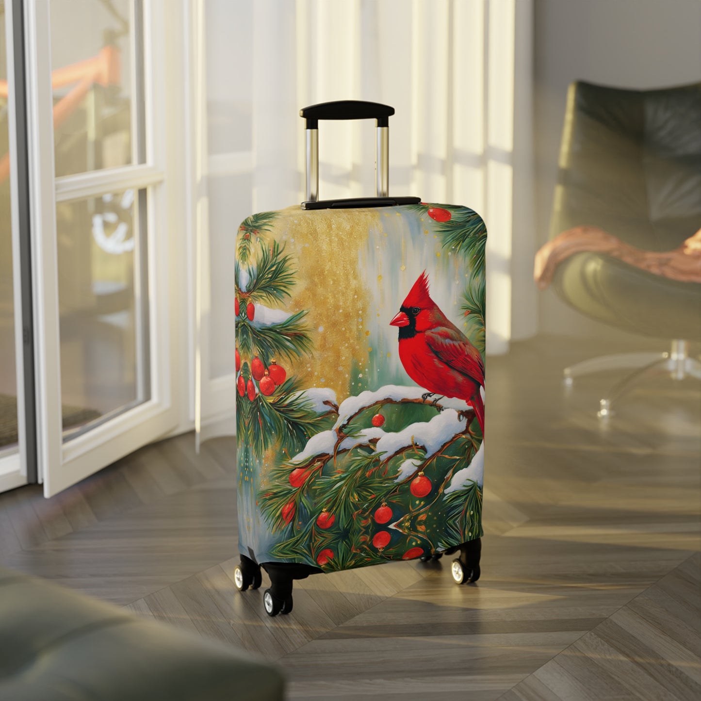 Holiday Cardinal Luggage Cover