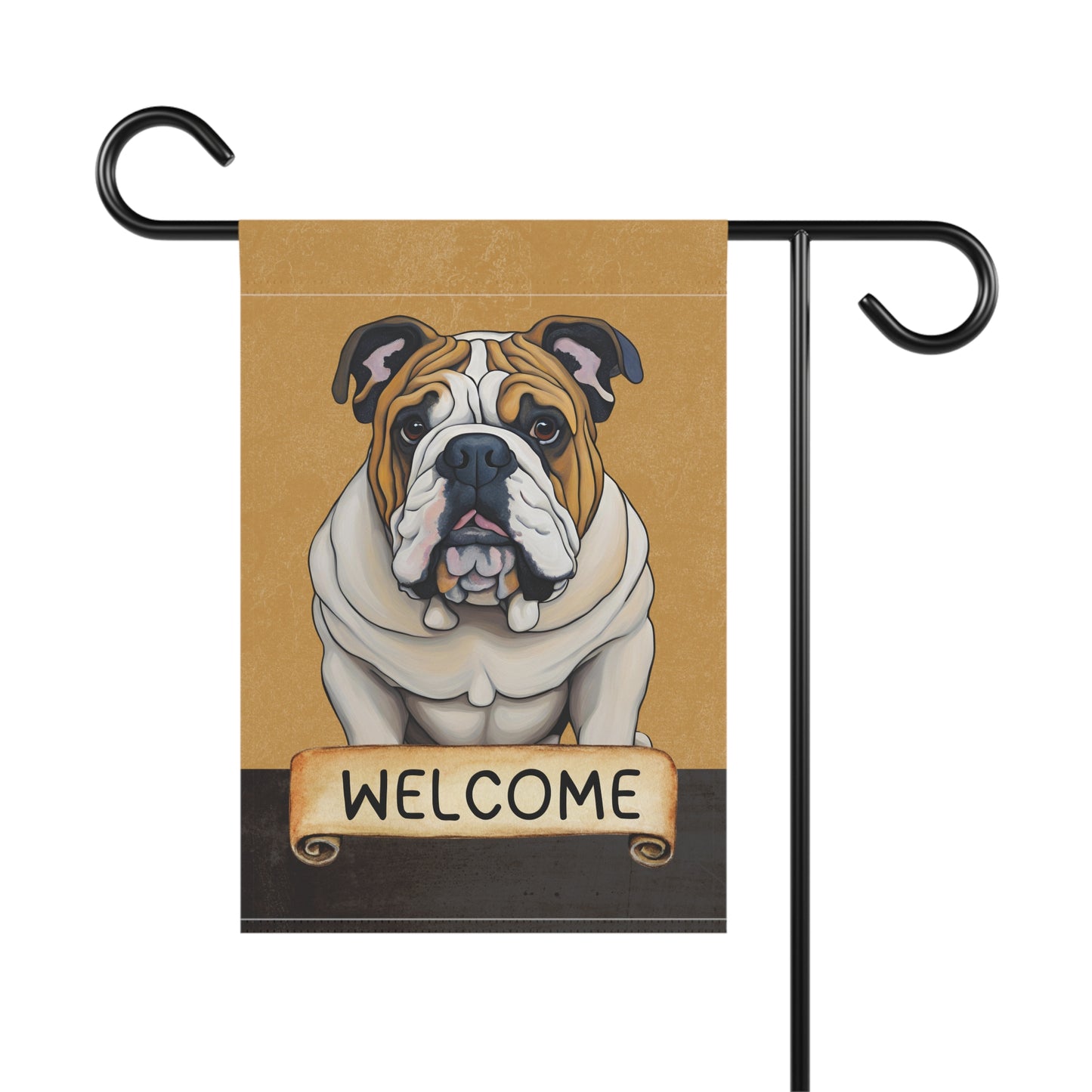 English Bulldog Welcome 2-Sided Garden & House Flag/Banner