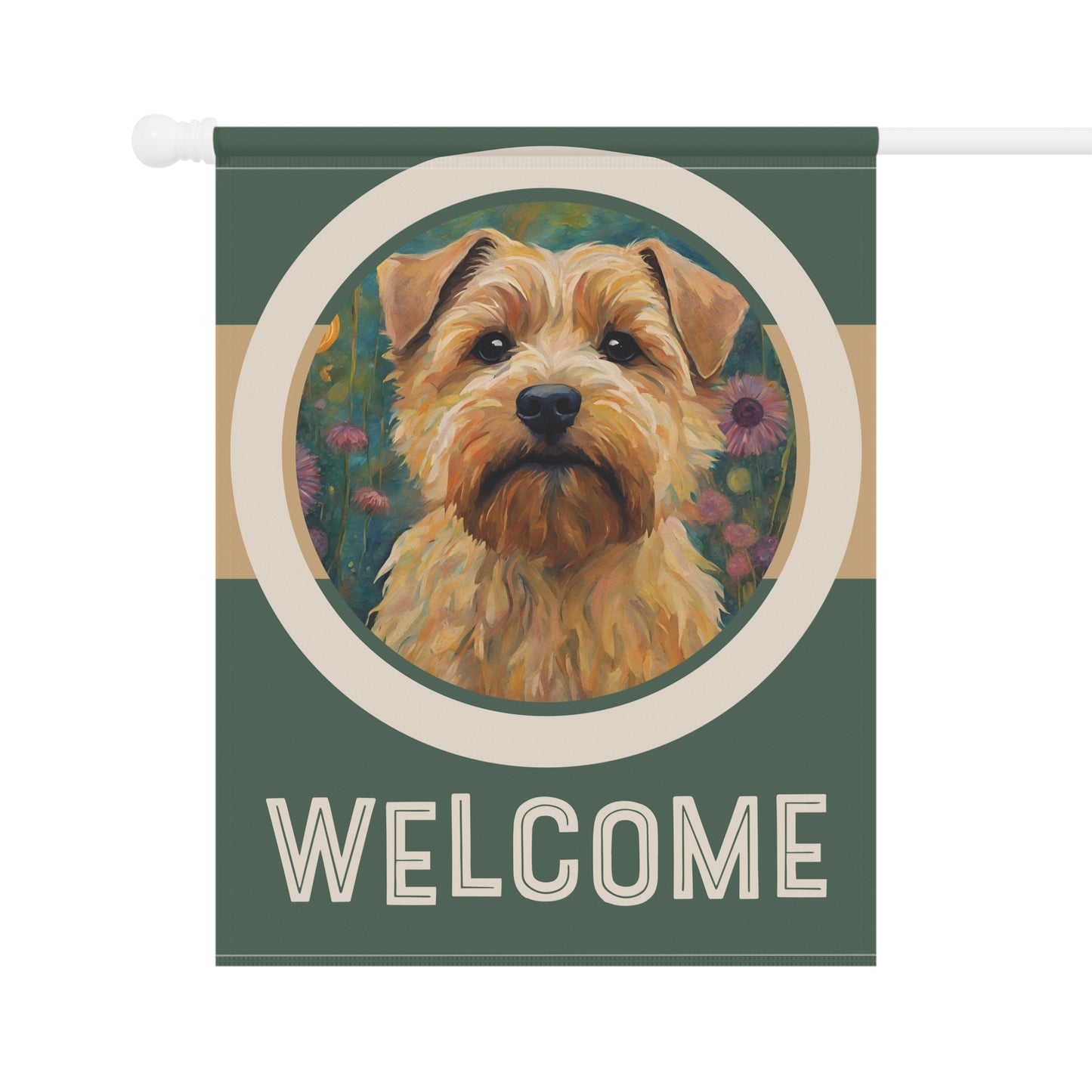 Norwegian Elkhound Welcome 2-Sided Garden & House Flag/Banner