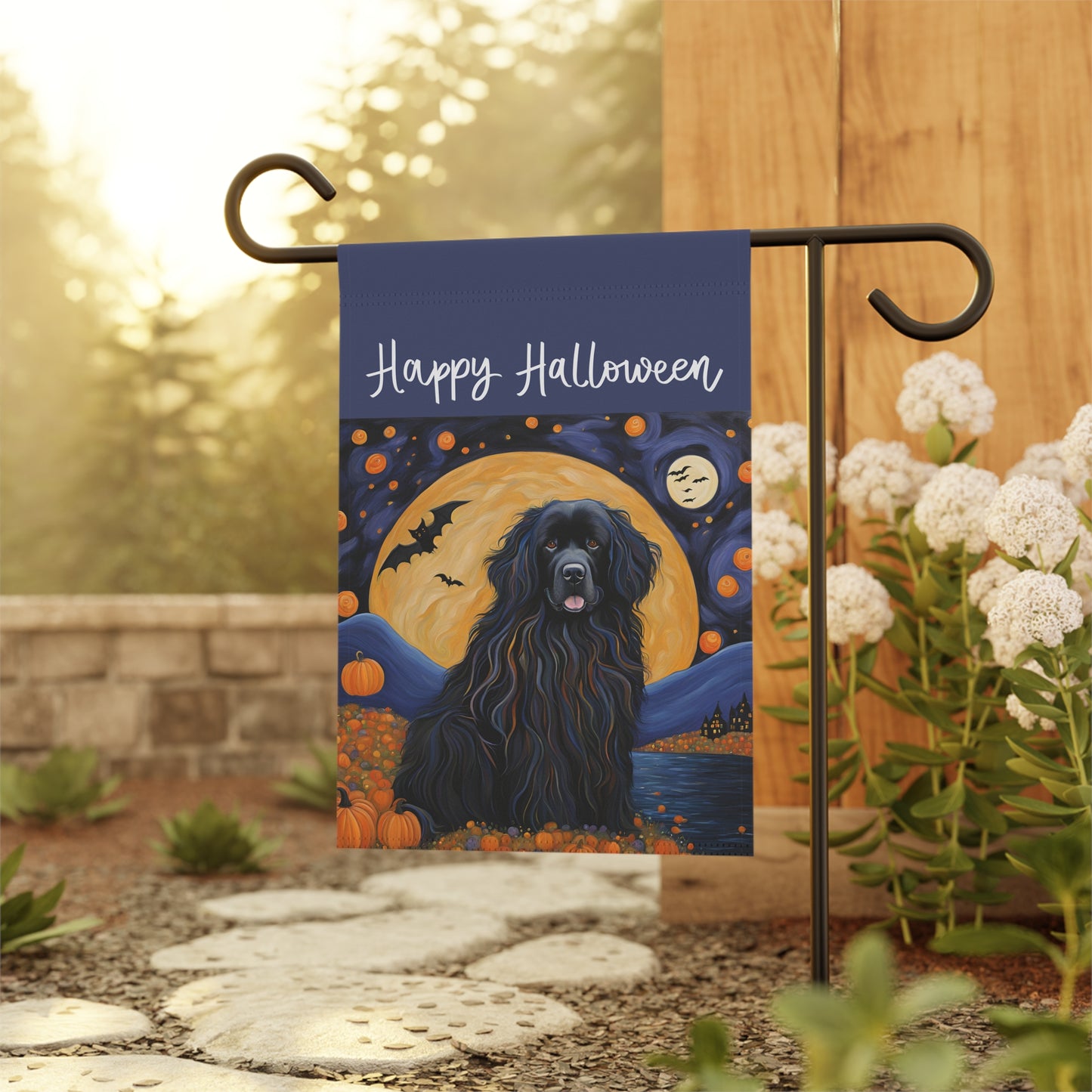 Newfoundland Happy Halloween 2-Sided Garden & House Flag/Banner