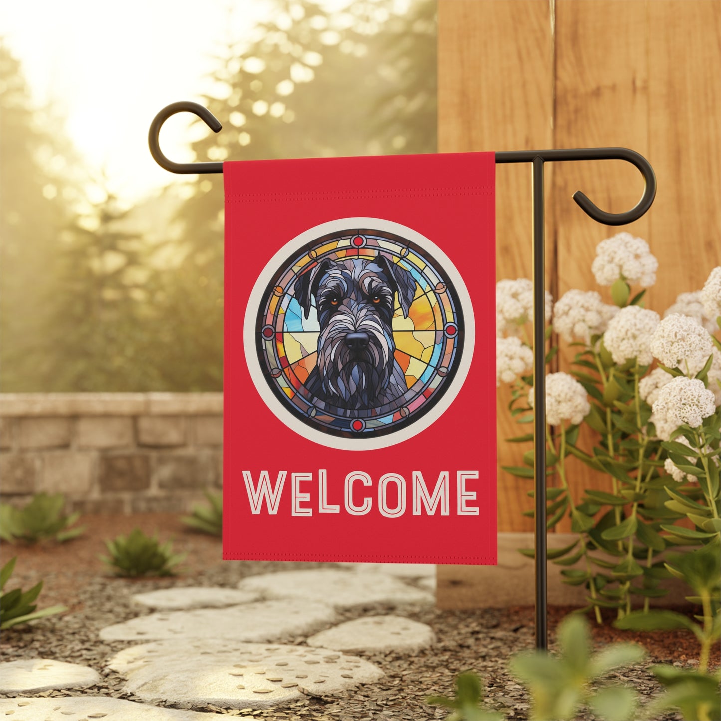 Giant Schnauzer Welcome 2-Sided Garden & House Flag/Banner