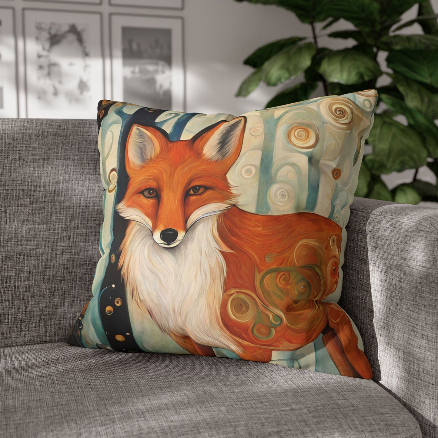 The Fox Square Poly Canvas Pillowcase