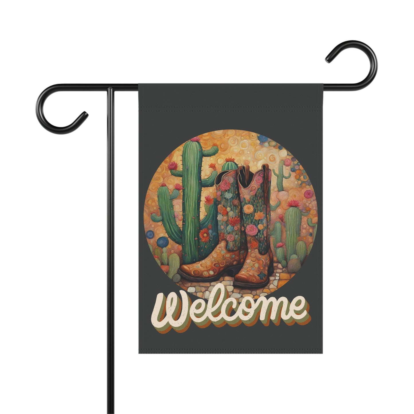 Boots & Cactus Welcome 2-Sided Garden & House Flag/Banner