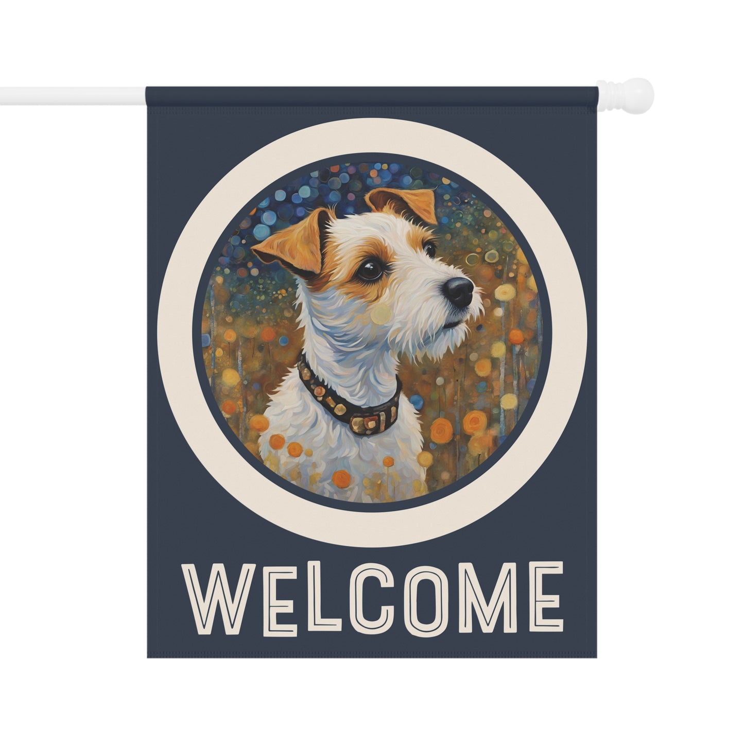 Russell Terrier Welcome 2-Sided Garden & House Flag/Banner