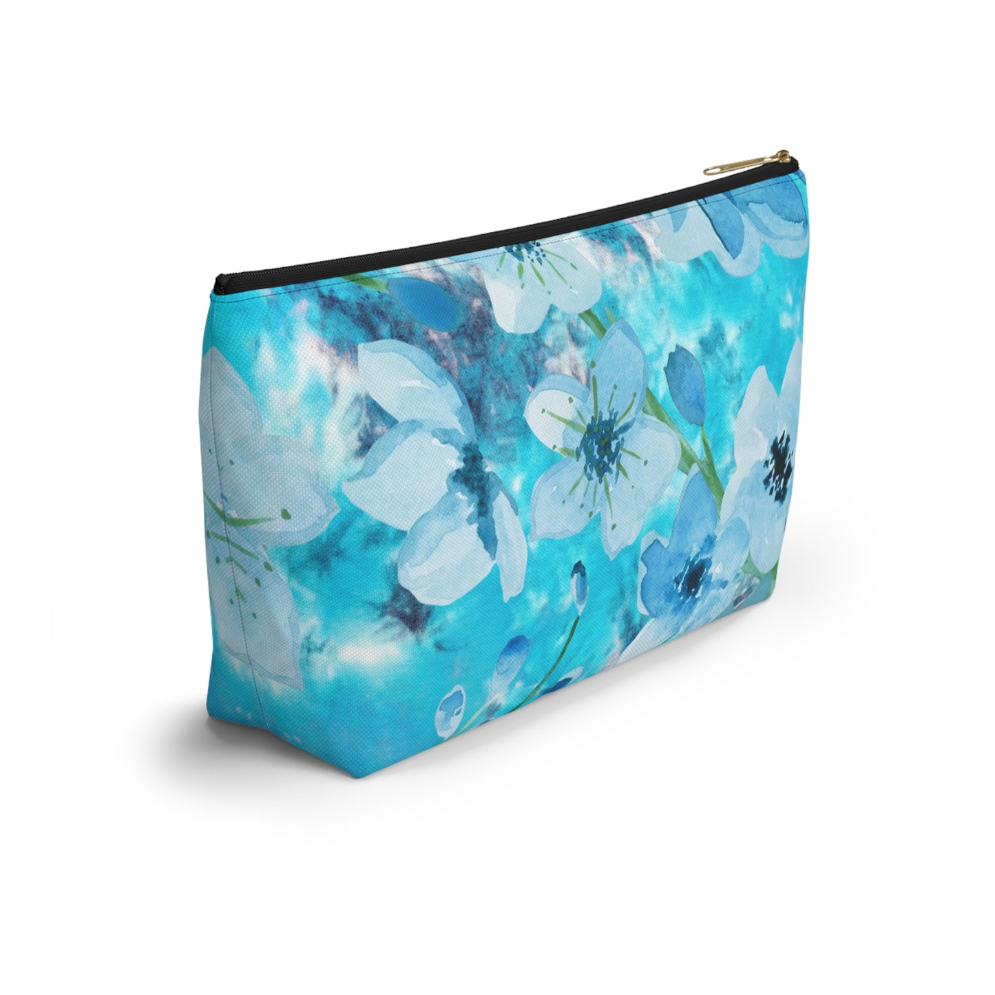 Nordic Floral Makeup Accessory Pouch w T-bottom