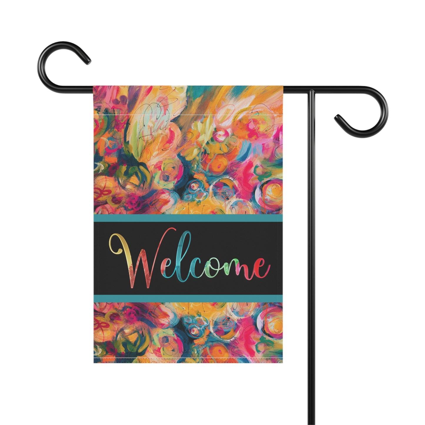 Penelope Abstract Art Welcome 2-Sided Garden & House Flag/Banner