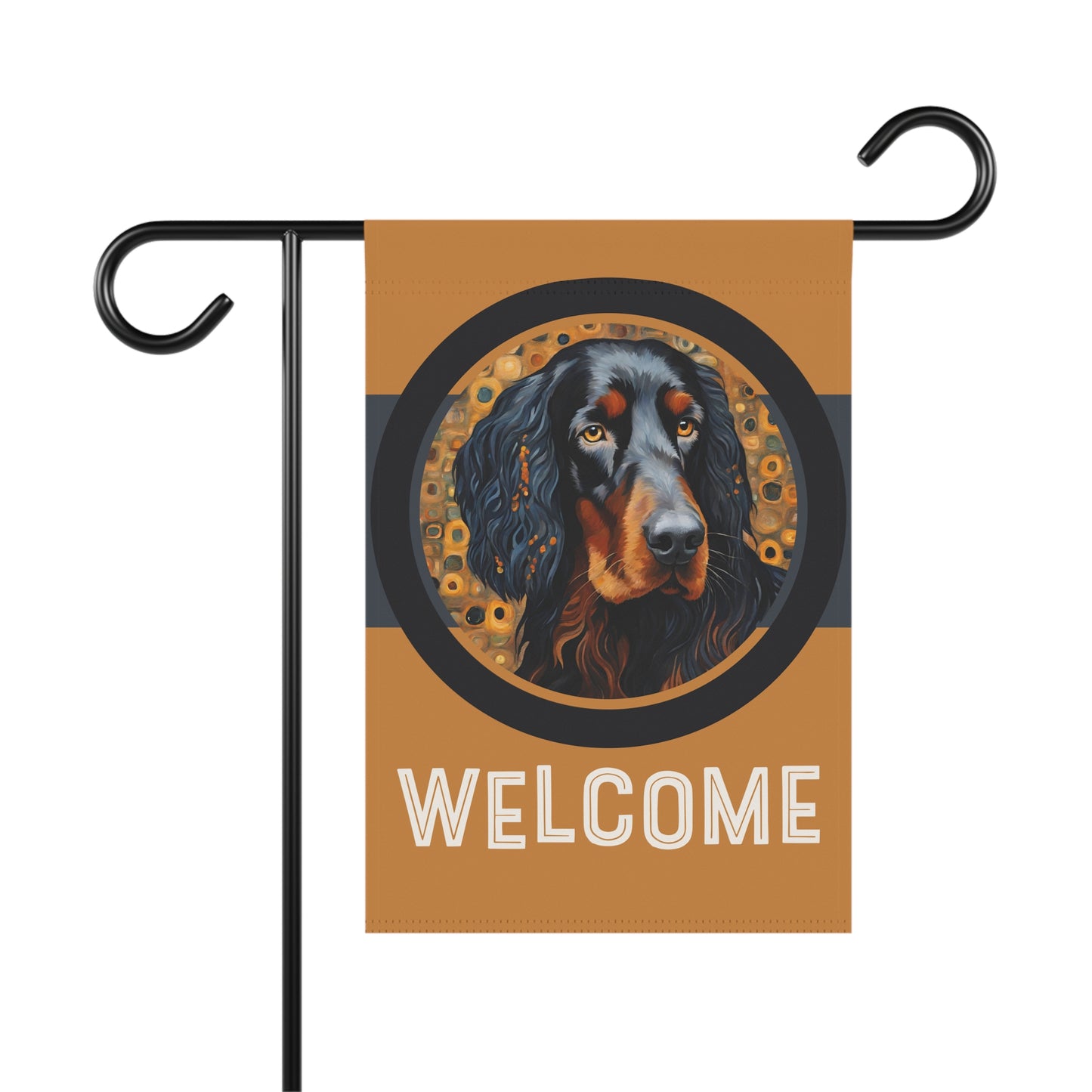 Gordon Setter Welcome 2-Sided Garden & House Flag/Banner