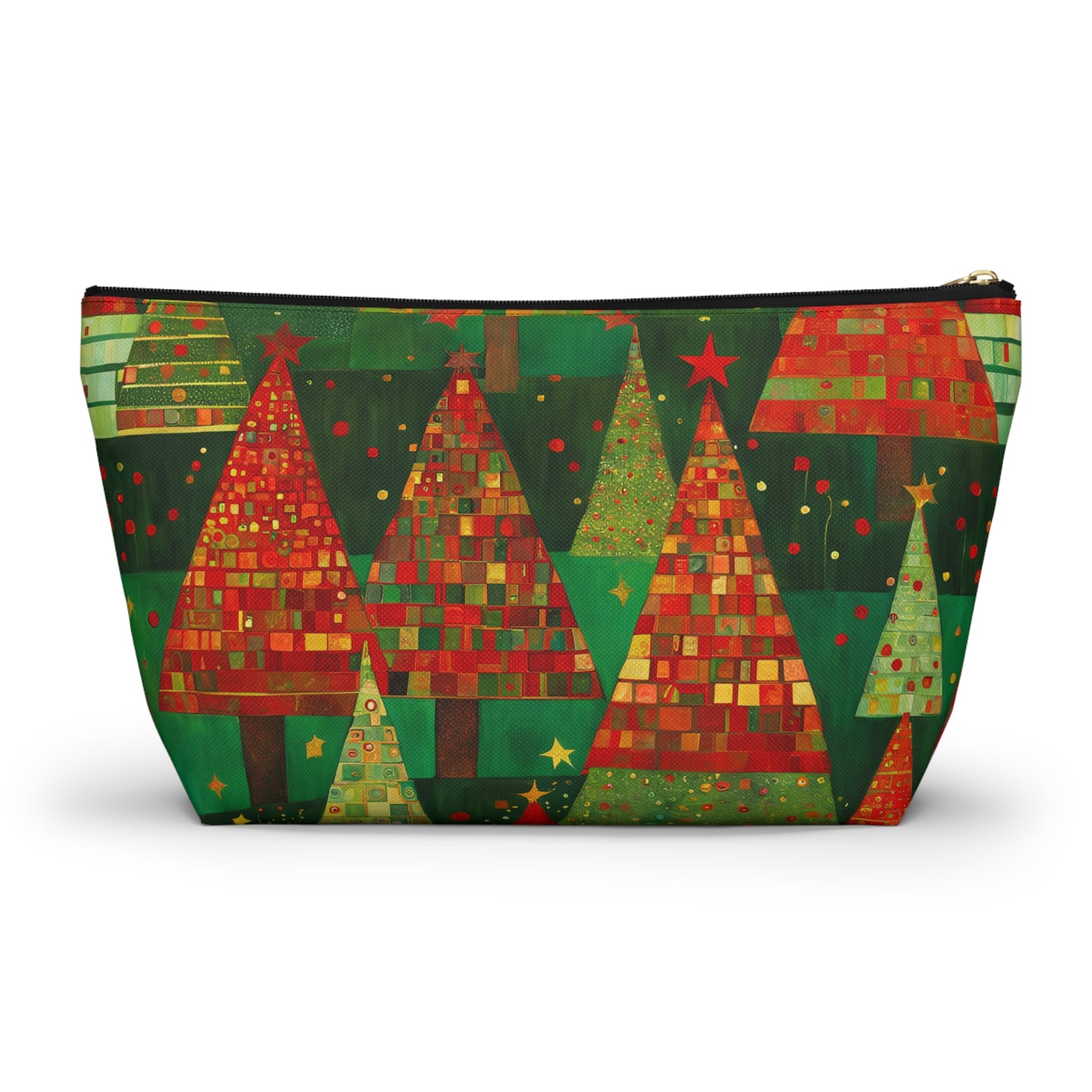 Christmas Tree Forest Accessory Pouch w T-bottom