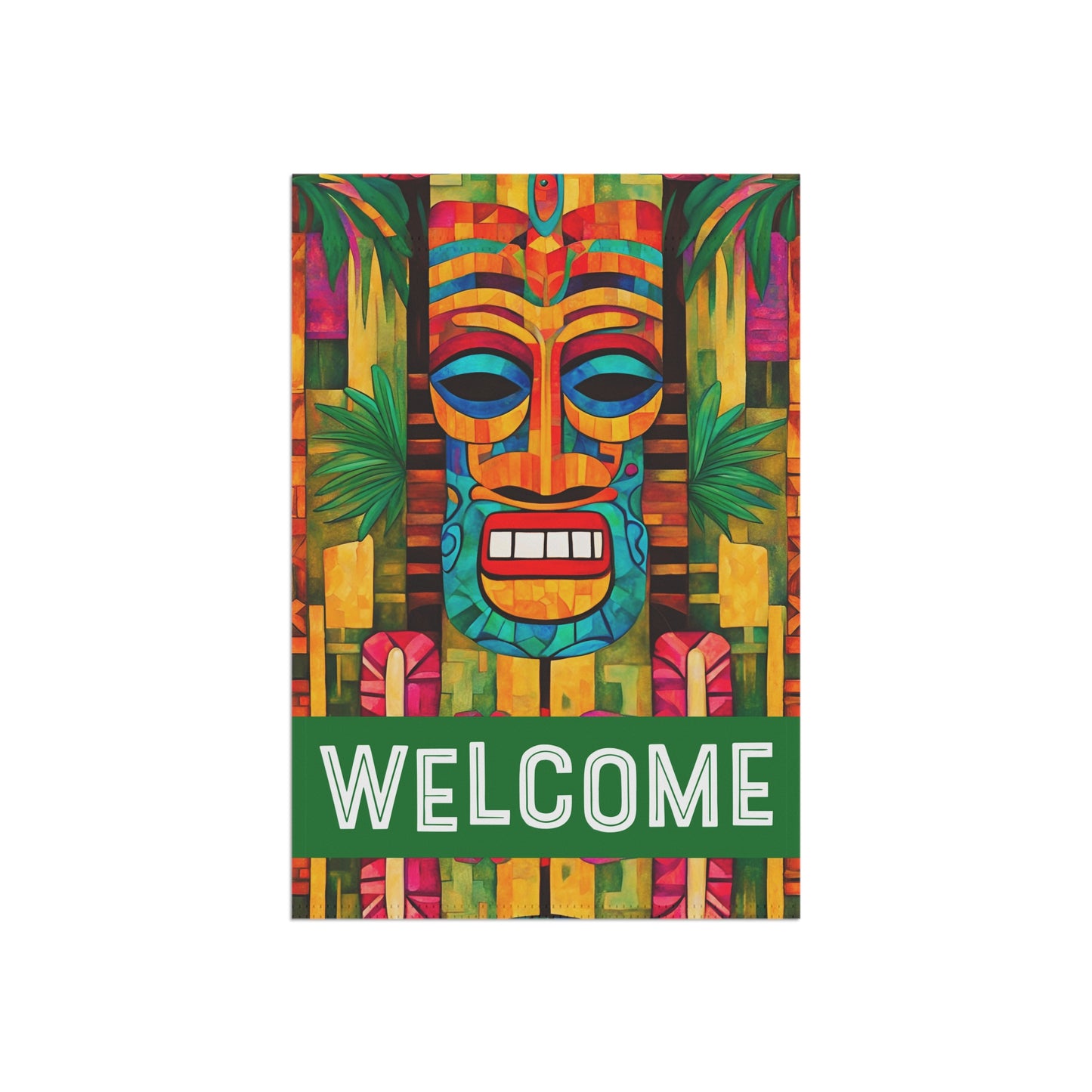 Tiki Burt Welcome 2-Sided Garden & House Flag/Banner