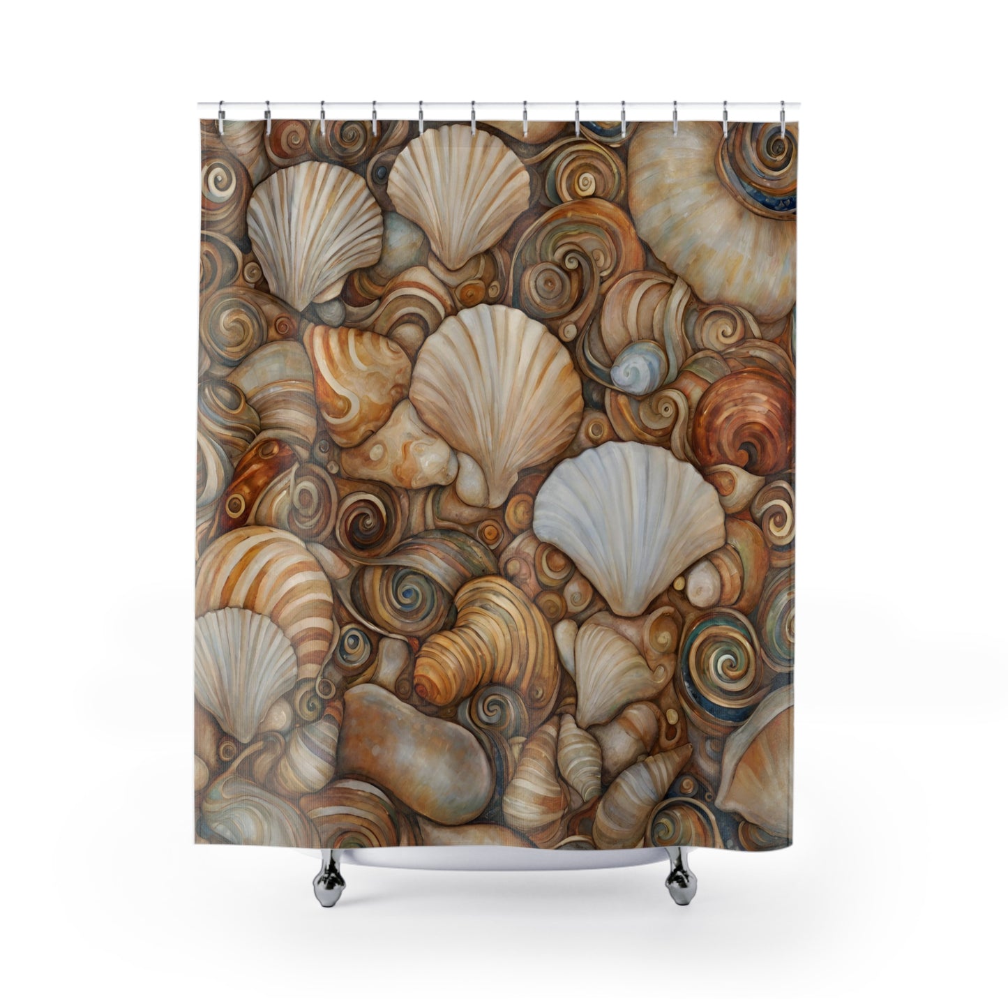 Shell Collection Polyester Shower Curtain